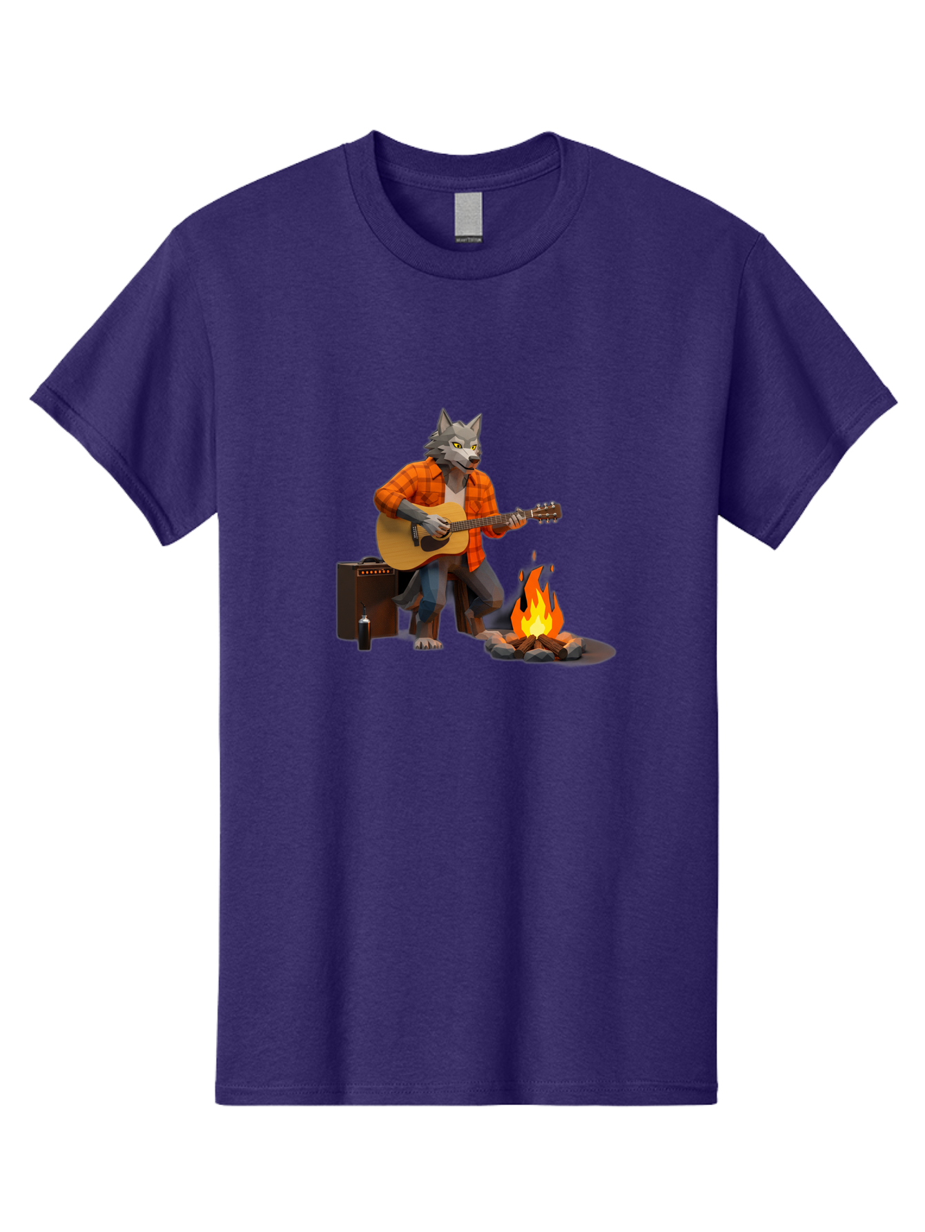 Wolf-Playing-Guitar Men'S Graphic Tee, 100% Cotton, Comfortable Casual Summer Wear, Machine Washable, Vintage Camera, Old Camera, Antique Camera, Black Camera, Classic Photography, Photography Equipment, Nostalgic Device, Film Camera, Baq225 15