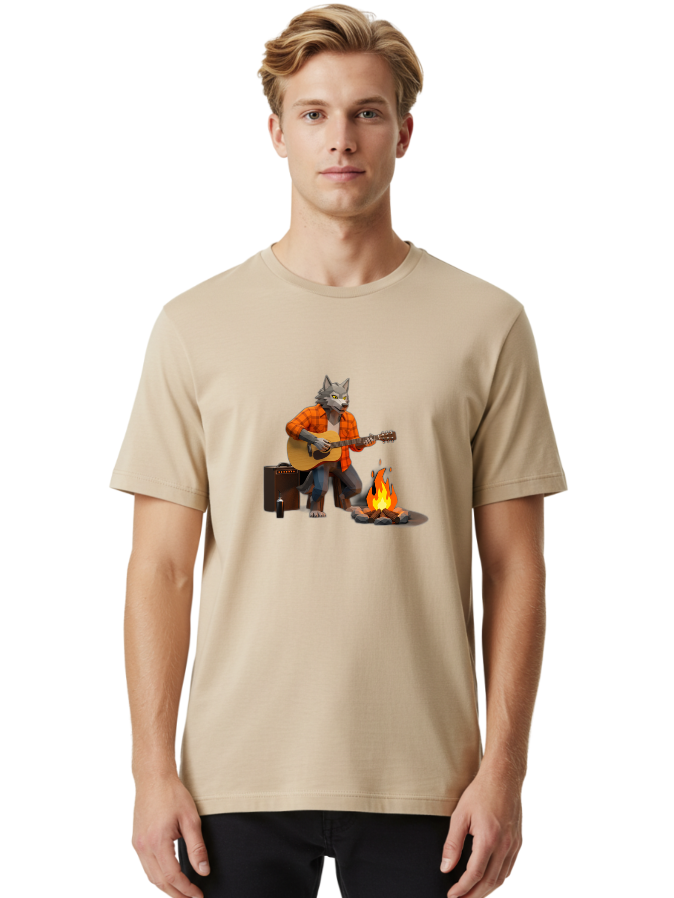 Wolf-Playing-Guitar Men'S Graphic Tee, 100% Cotton, Comfortable Casual Summer Wear, Machine Washable, Vintage Camera, Old Camera, Antique Camera, Black Camera, Classic Photography, Photography Equipment, Nostalgic Device, Film Camera, Baq225 19