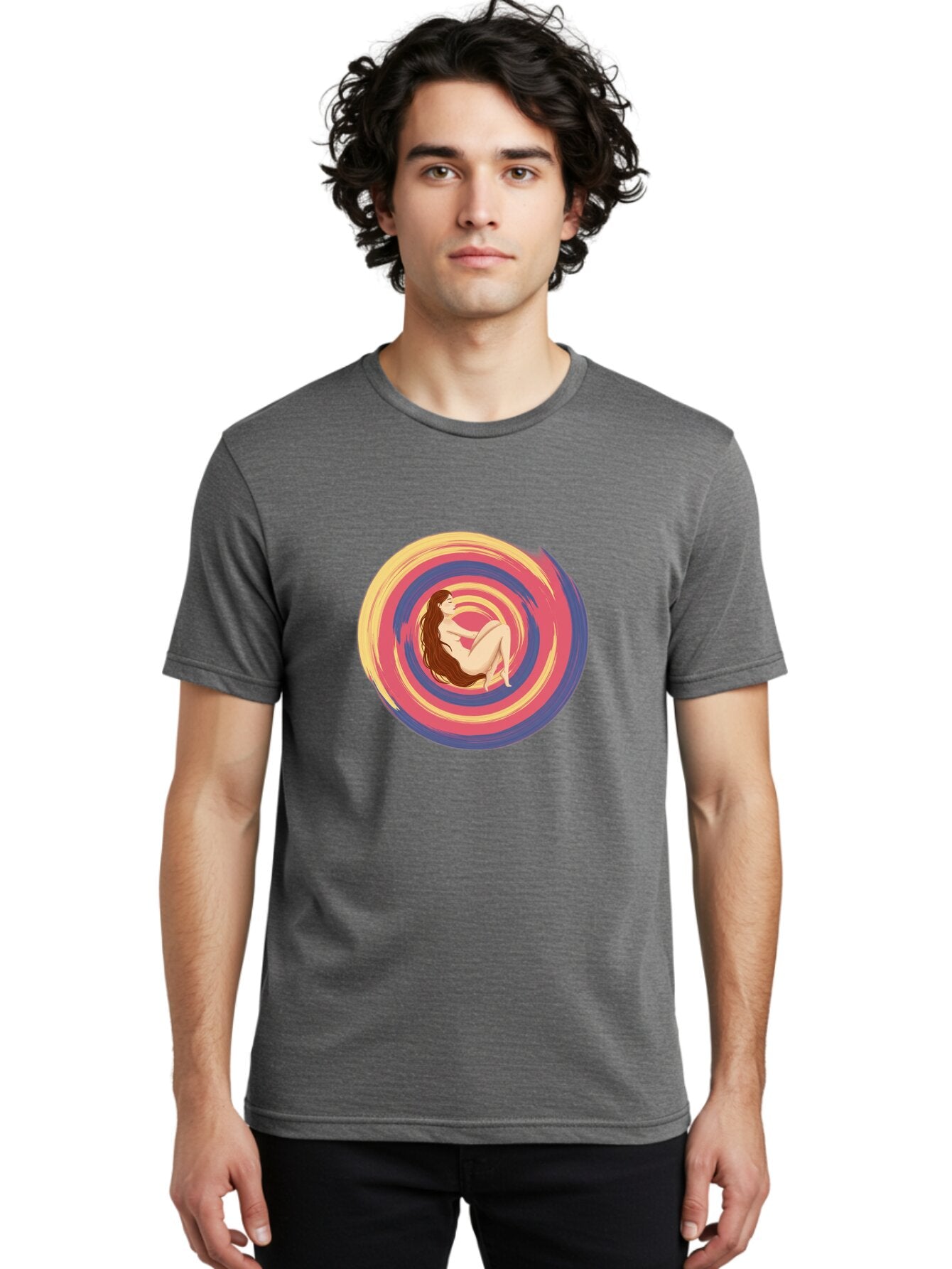 Woman-In-Swirl Men'S Graphic Tee, 100% Cotton, Comfortable Casual Summer Wear, Machine Washable, Vintage Camera, Old Camera, Antique Camera, Black Camera, Classic Photography, Photography Equipment, Nostalgic Device, Film Camera, Camera Art Baq228 29