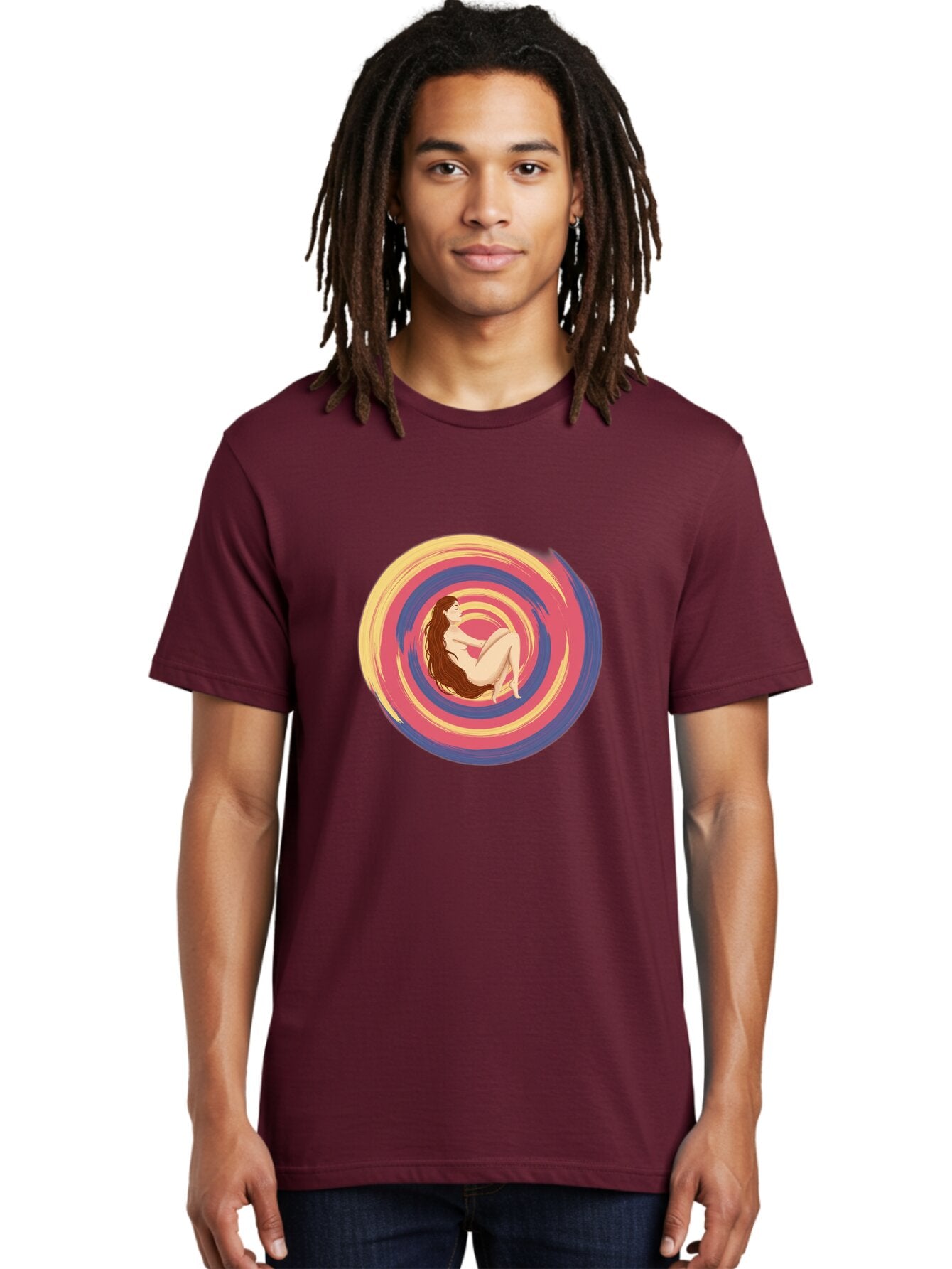 Woman-In-Swirl Men'S Graphic Tee, 100% Cotton, Comfortable Casual Summer Wear, Machine Washable, Vintage Camera, Old Camera, Antique Camera, Black Camera, Classic Photography, Photography Equipment, Nostalgic Device, Film Camera, Camera Art Baq228 26