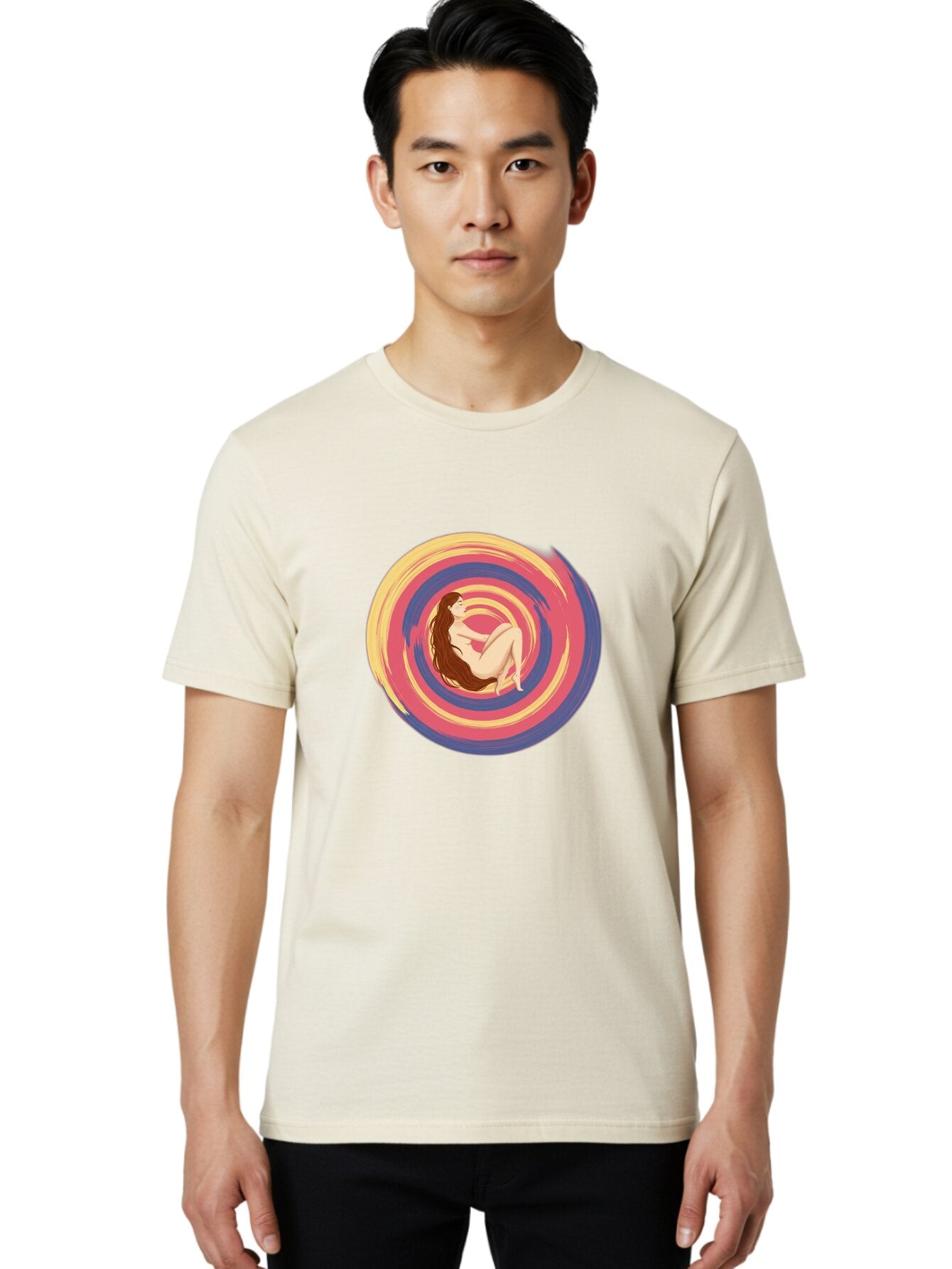 Woman-In-Swirl Men'S Graphic Tee, 100% Cotton, Comfortable Casual Summer Wear, Machine Washable, Vintage Camera, Old Camera, Antique Camera, Black Camera, Classic Photography, Photography Equipment, Nostalgic Device, Film Camera, Camera Art Baq228 28