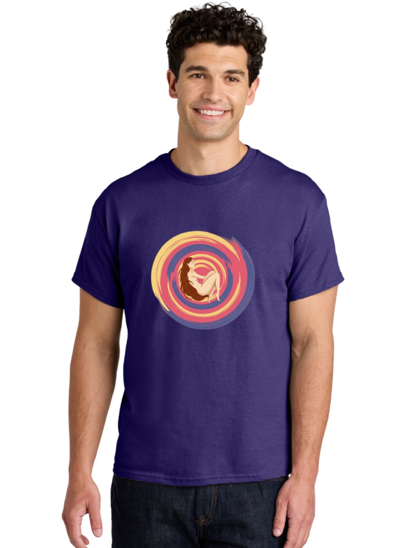Woman-In-Swirl Men'S Graphic Tee, 100% Cotton, Comfortable Casual Summer Wear, Machine Washable, Vintage Camera, Old Camera, Antique Camera, Black Camera, Classic Photography, Photography Equipment, Nostalgic Device, Film Camera, Camera Art Baq228 23