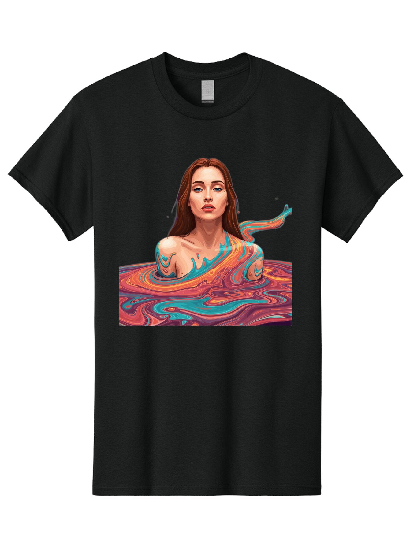 Woman-In-Swirling-Liquid Men'S Graphic Tee, 100% Cotton, Comfortable Casual Summer Wear, Machine Washable, Vintage Camera, Old Camera, Antique Camera, Black Camera, Classic Photography, Photography Equipment, Nostalgic Device, Film Camera, Baq229 4