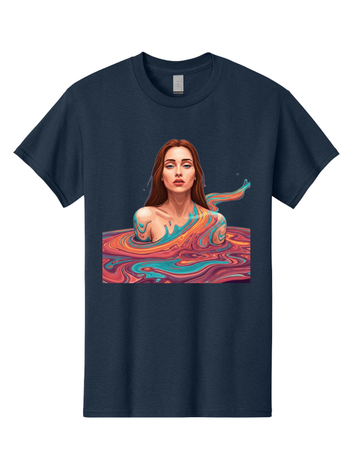 Woman-In-Swirling-Liquid Men'S Graphic Tee, 100% Cotton, Comfortable Casual Summer Wear, Machine Washable, Vintage Camera, Old Camera, Antique Camera, Black Camera, Classic Photography, Photography Equipment, Nostalgic Device, Film Camera, Baq229 3