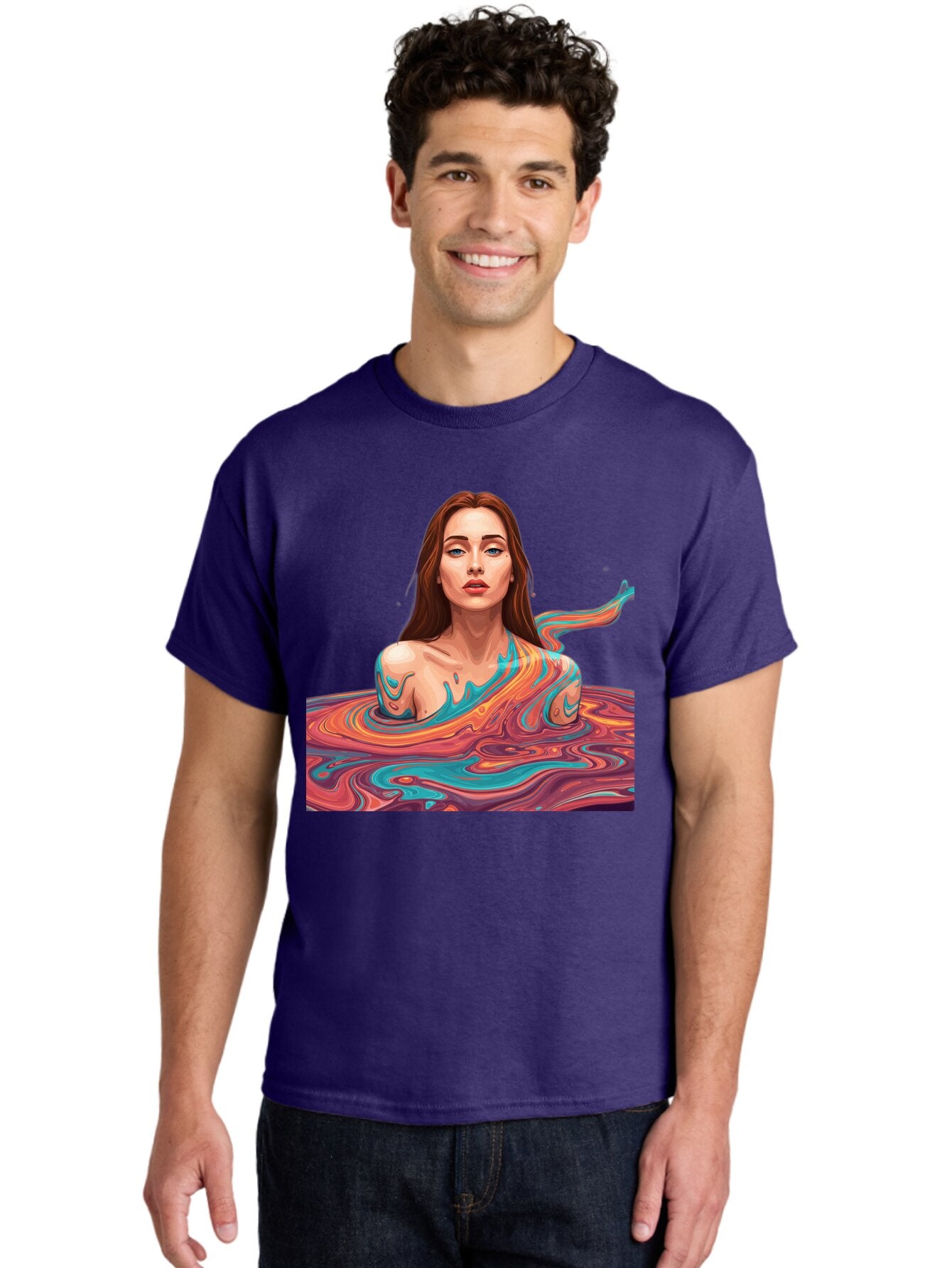 Woman-In-Swirling-Liquid Men'S Graphic Tee, 100% Cotton, Comfortable Casual Summer Wear, Machine Washable, Vintage Camera, Old Camera, Antique Camera, Black Camera, Classic Photography, Photography Equipment, Nostalgic Device, Film Camera, Baq229 19