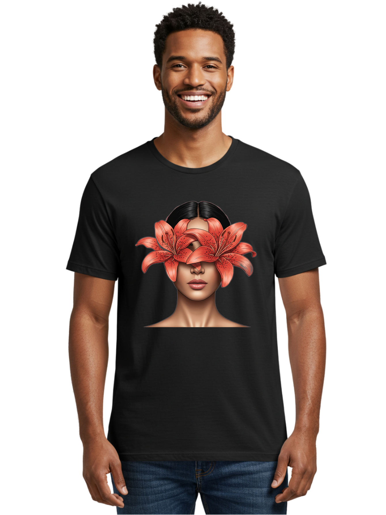 Woman-With-Lilies Men'S Graphic Tee, 100% Cotton, Comfortable Casual Summer Wear, Machine Washable, Vintage Camera, Old Camera, Antique Camera, Black Camera, Classic Photography, Photography Equipment, Nostalgic Device, Film Camera, Camera Art Baq233 24