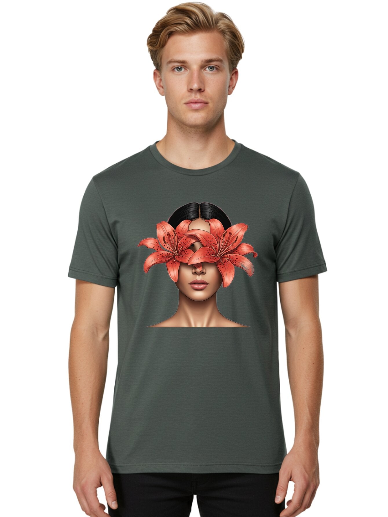 Woman-With-Lilies Men'S Graphic Tee, 100% Cotton, Comfortable Casual Summer Wear, Machine Washable, Vintage Camera, Old Camera, Antique Camera, Black Camera, Classic Photography, Photography Equipment, Nostalgic Device, Film Camera, Camera Art Baq233 18