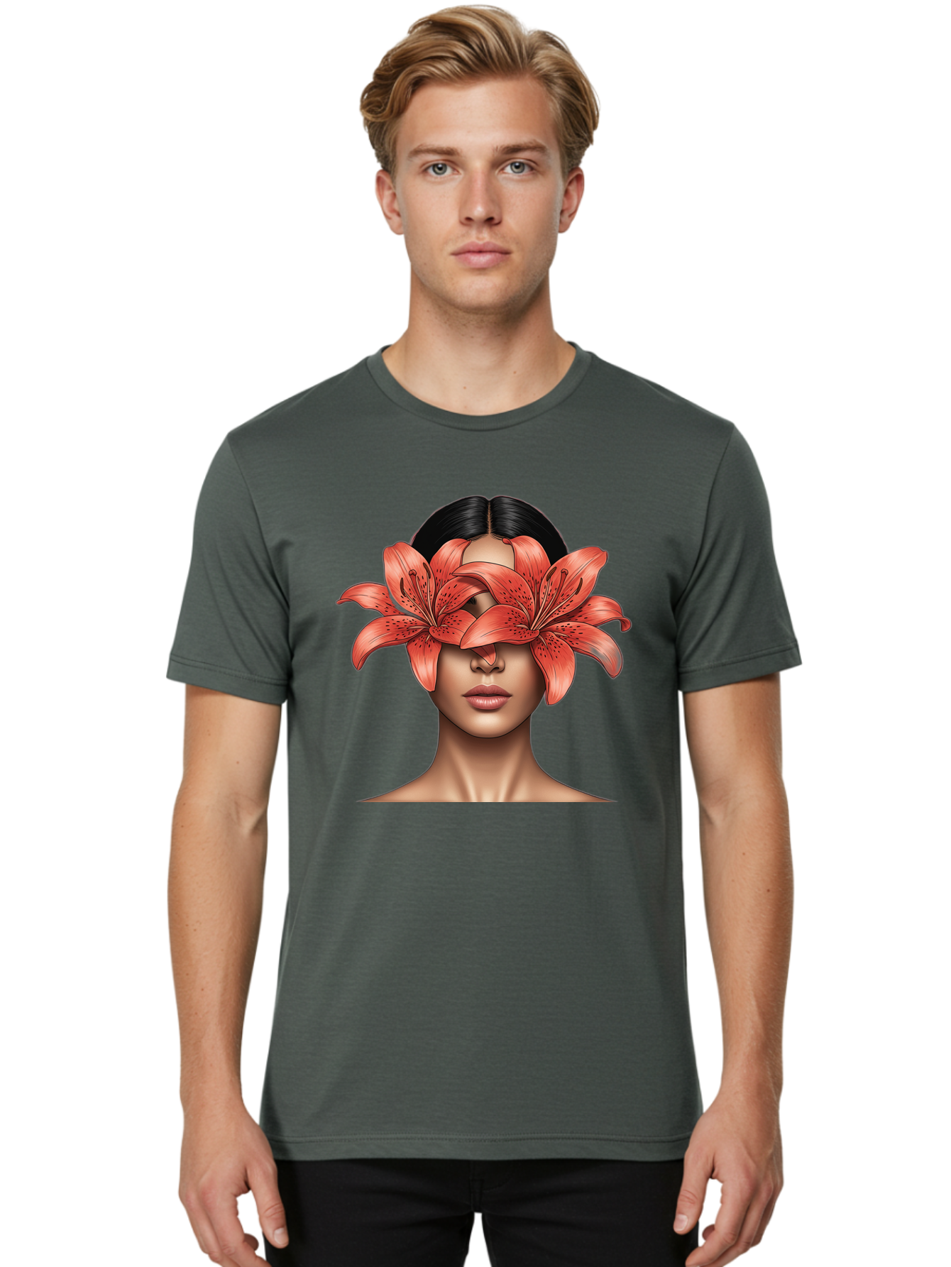 Woman-With-Lilies Men'S Graphic Tee, 100% Cotton, Comfortable Casual Summer Wear, Machine Washable, Vintage Camera, Old Camera, Antique Camera, Black Camera, Classic Photography, Photography Equipment, Nostalgic Device, Film Camera, Camera Art Baq233 18