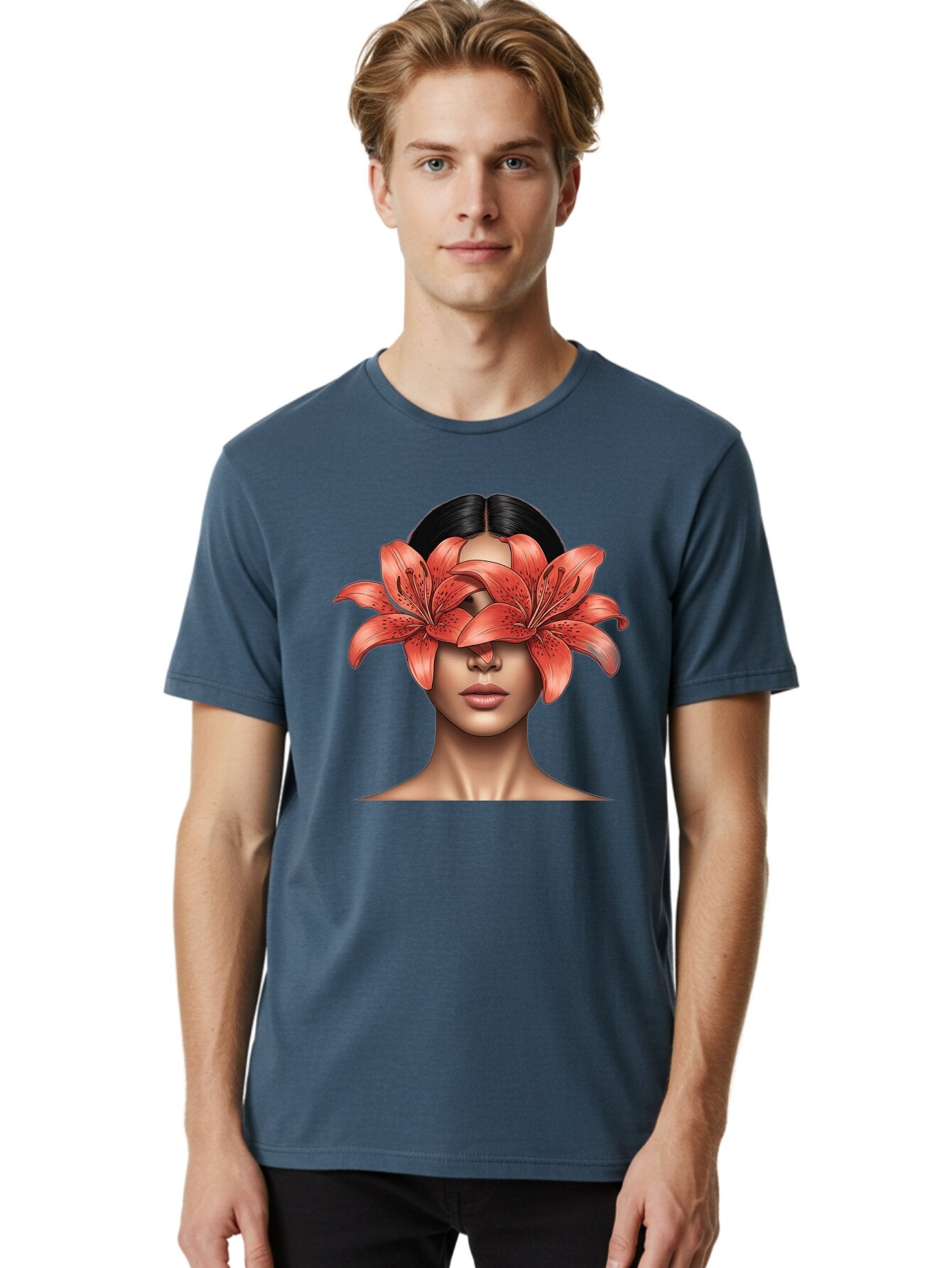 Woman-With-Lilies Men'S Graphic Tee, 100% Cotton, Comfortable Casual Summer Wear, Machine Washable, Vintage Camera, Old Camera, Antique Camera, Black Camera, Classic Photography, Photography Equipment, Nostalgic Device, Film Camera, Camera Art Baq233 30