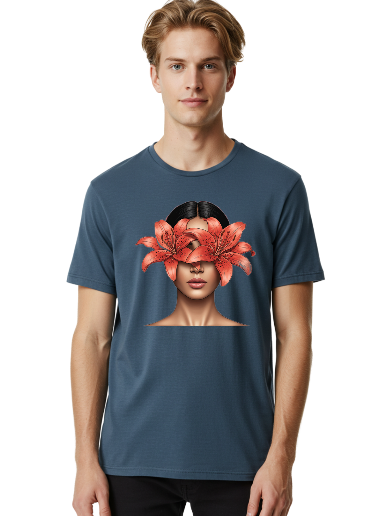 Woman-With-Lilies Men'S Graphic Tee, 100% Cotton, Comfortable Casual Summer Wear, Machine Washable, Vintage Camera, Old Camera, Antique Camera, Black Camera, Classic Photography, Photography Equipment, Nostalgic Device, Film Camera, Camera Art Baq233 27