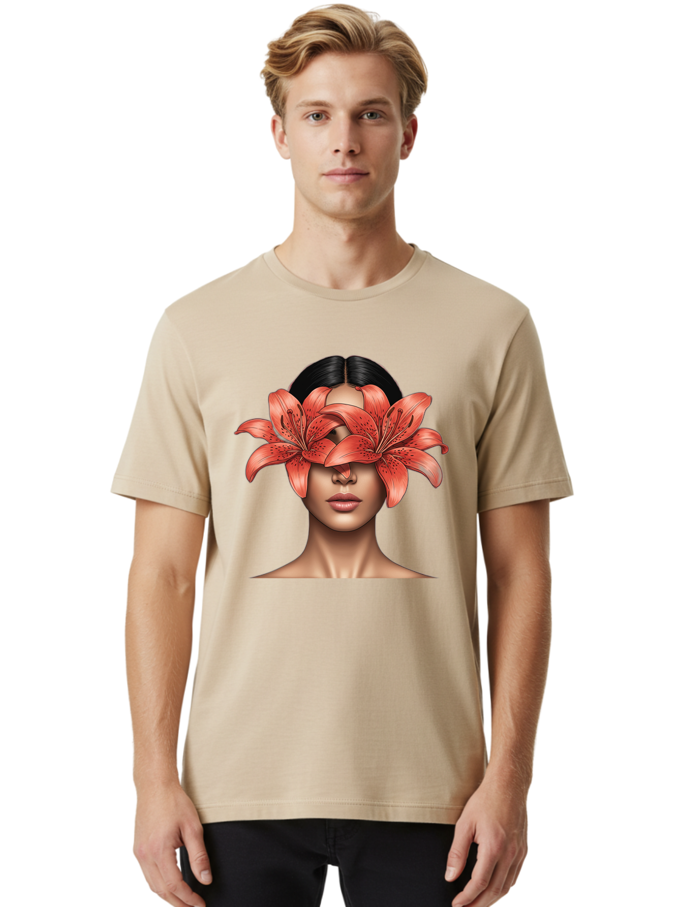 Woman-With-Lilies Men'S Graphic Tee, 100% Cotton, Comfortable Casual Summer Wear, Machine Washable, Vintage Camera, Old Camera, Antique Camera, Black Camera, Classic Photography, Photography Equipment, Nostalgic Device, Film Camera, Camera Art Baq233 16
