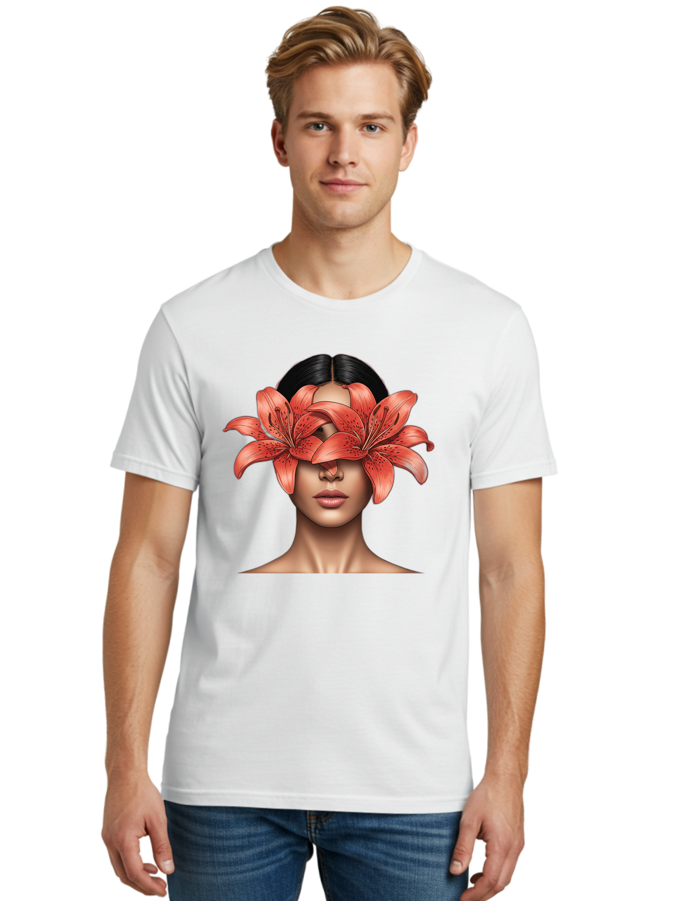 Woman-With-Lilies Men'S Graphic Tee, 100% Cotton, Comfortable Casual Summer Wear, Machine Washable, Vintage Camera, Old Camera, Antique Camera, Black Camera, Classic Photography, Photography Equipment, Nostalgic Device, Film Camera, Camera Art Baq233 23
