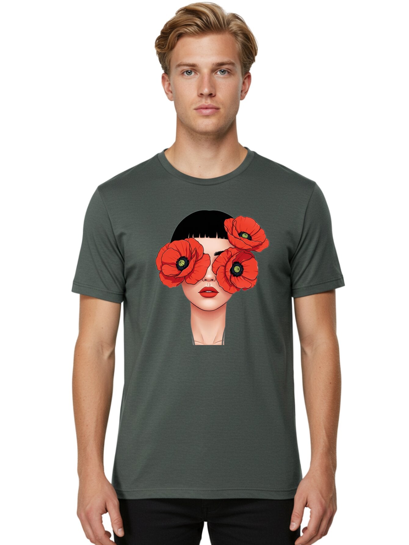 Woman-With-Poppies Men'S Graphic Tee, 100% Cotton, Comfortable Casual Summer Wear, Machine Washable, Vintage Camera, Old Camera, Antique Camera, Black Camera, Classic Photography, Photography Equipment, Nostalgic Device, Film Camera, Baq234 20
