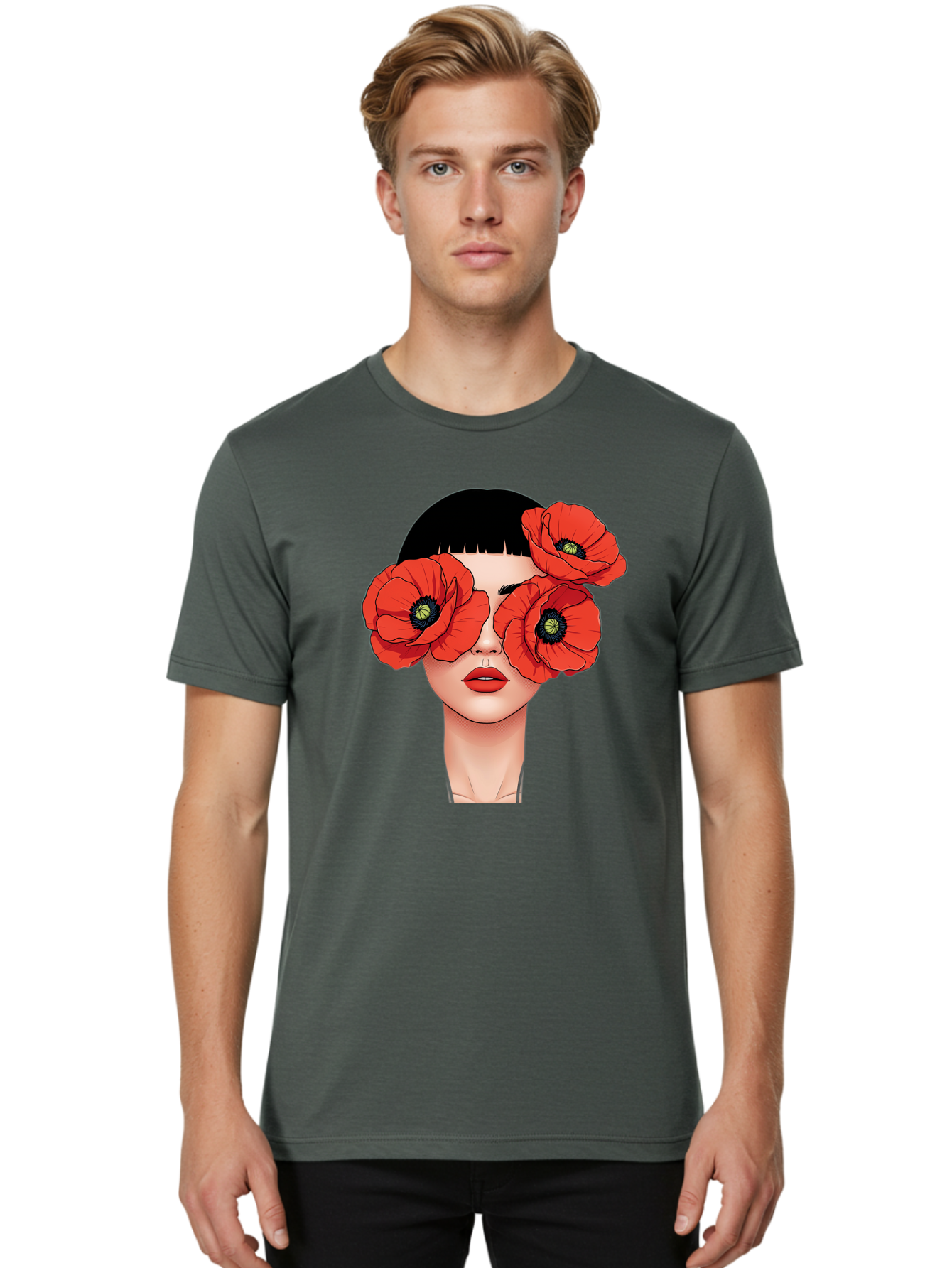 Woman-With-Poppies Men'S Graphic Tee, 100% Cotton, Comfortable Casual Summer Wear, Machine Washable, Vintage Camera, Old Camera, Antique Camera, Black Camera, Classic Photography, Photography Equipment, Nostalgic Device, Film Camera, Baq234 30