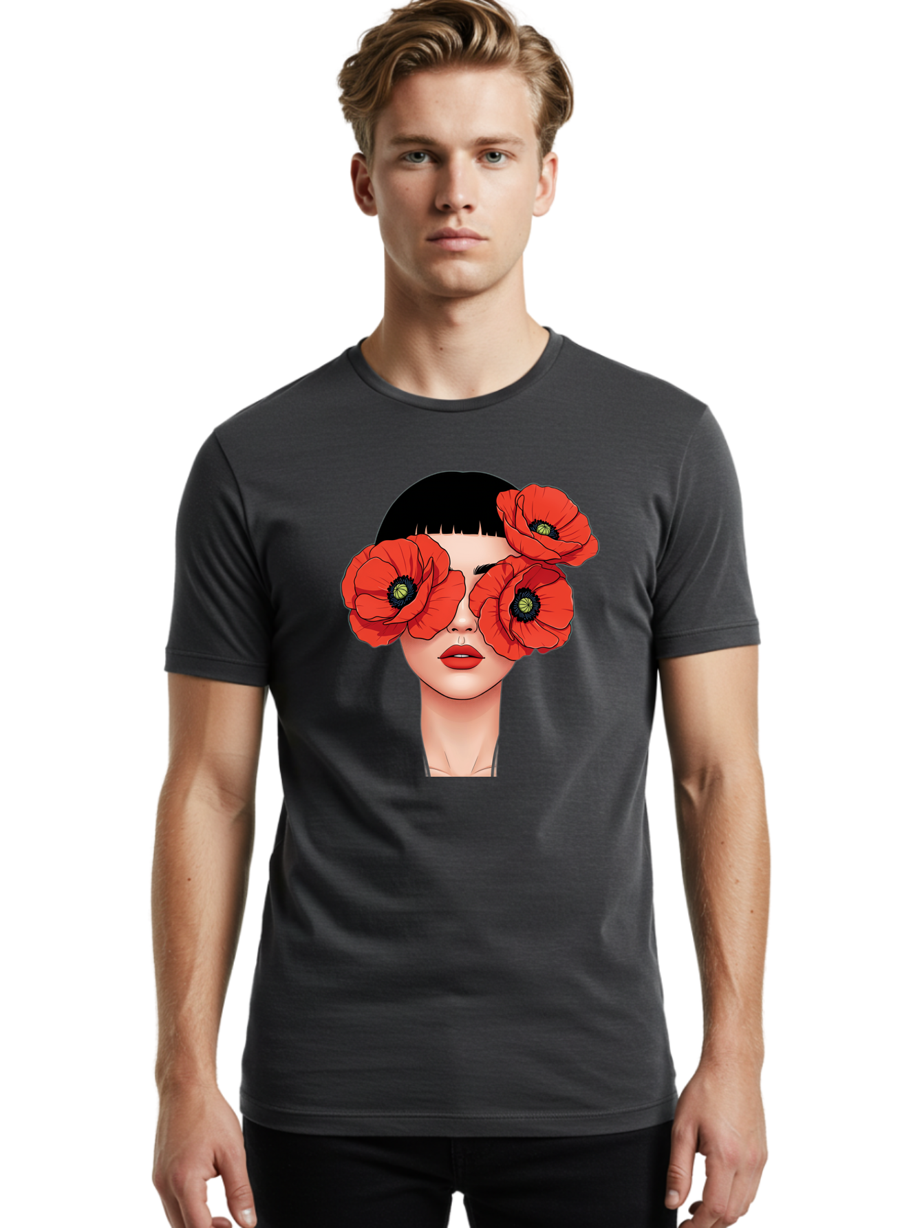 Woman-With-Poppies Men'S Graphic Tee, 100% Cotton, Comfortable Casual Summer Wear, Machine Washable, Vintage Camera, Old Camera, Antique Camera, Black Camera, Classic Photography, Photography Equipment, Nostalgic Device, Film Camera, Baq234 29