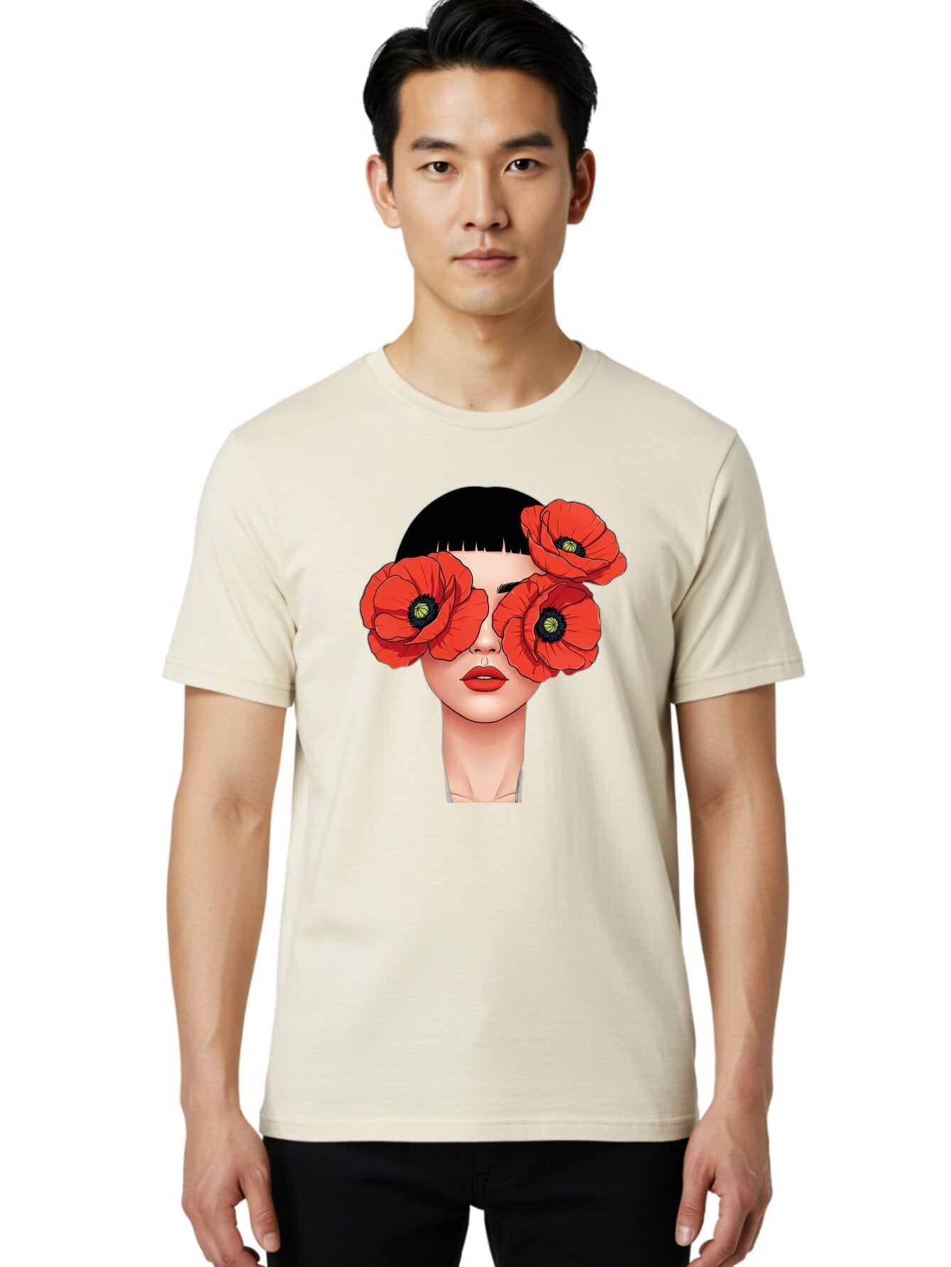 Woman-With-Poppies Men'S Graphic Tee, 100% Cotton, Comfortable Casual Summer Wear, Machine Washable, Vintage Camera, Old Camera, Antique Camera, Black Camera, Classic Photography, Photography Equipment, Nostalgic Device, Film Camera, Baq234 24