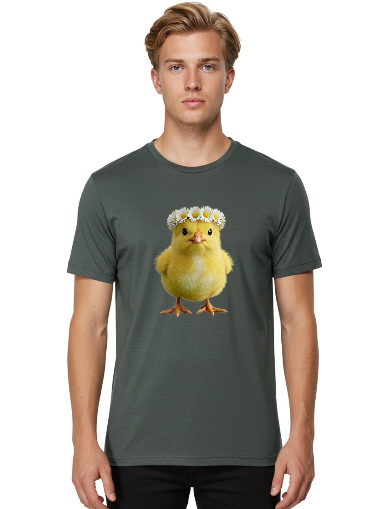Yellow-Chick-With-Daisies Men'S Graphic Tee, 100% Cotton, Comfortable Casual Summer Wear, Machine Washable, Vintage Camera, Old Camera, Antique Camera, Black Camera, Classic Photography, Photography Equipment, Nostalgic Device, Film Camera, Baq240 19