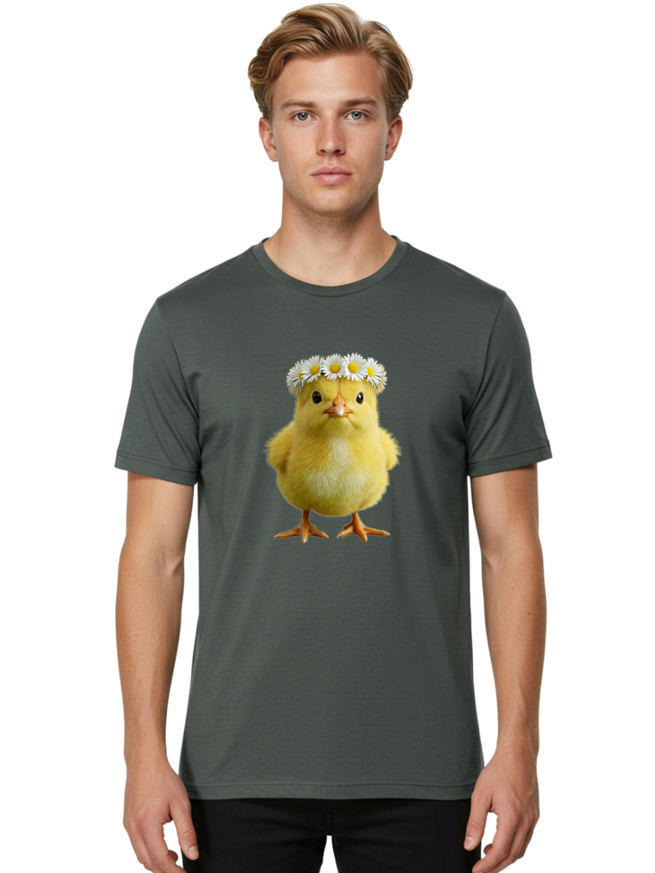 Yellow-Chick-With-Daisies Men'S Graphic Tee, 100% Cotton, Comfortable Casual Summer Wear, Machine Washable, Vintage Camera, Old Camera, Antique Camera, Black Camera, Classic Photography, Photography Equipment, Nostalgic Device, Film Camera, Baq240 18