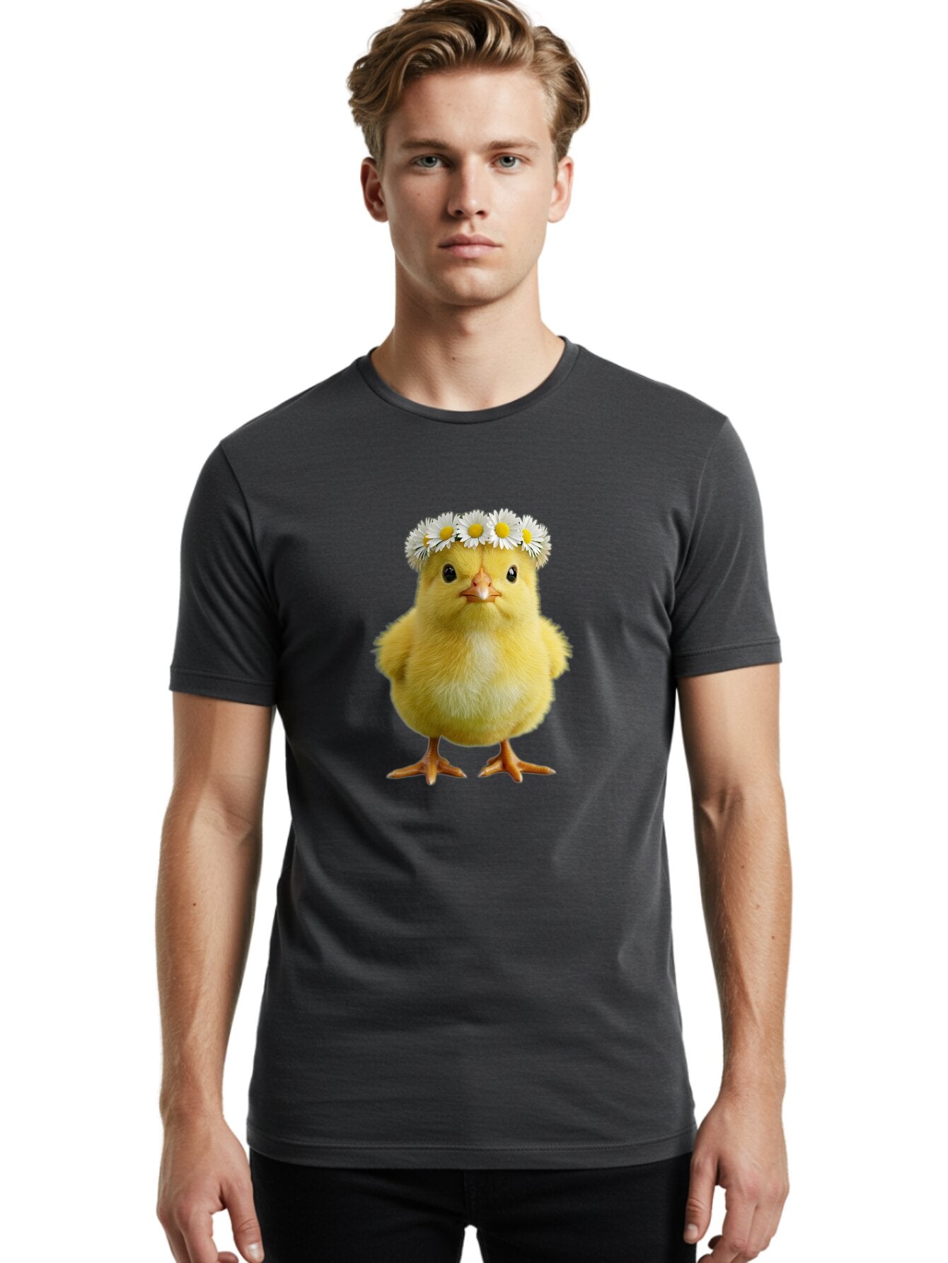 Yellow-Chick-With-Daisies Men'S Graphic Tee, 100% Cotton, Comfortable Casual Summer Wear, Machine Washable, Vintage Camera, Old Camera, Antique Camera, Black Camera, Classic Photography, Photography Equipment, Nostalgic Device, Film Camera, Baq240 21