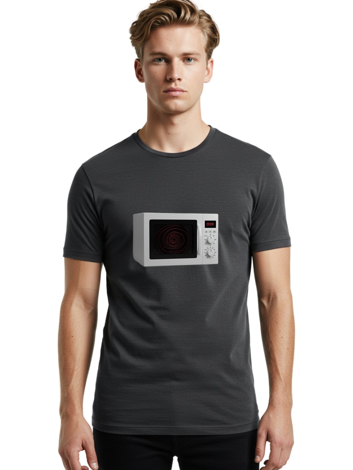 0009-Microwave Men'S Graphic Tee, 100% Cotton, Comfortable Casual Summer Wear, Machine Washable, Vintage Camera, Old Camera, Antique Camera, Black Camera, Classic Photography, Photography Equipment, Nostalgic Device, Film Camera, Camera Art Baq244 23