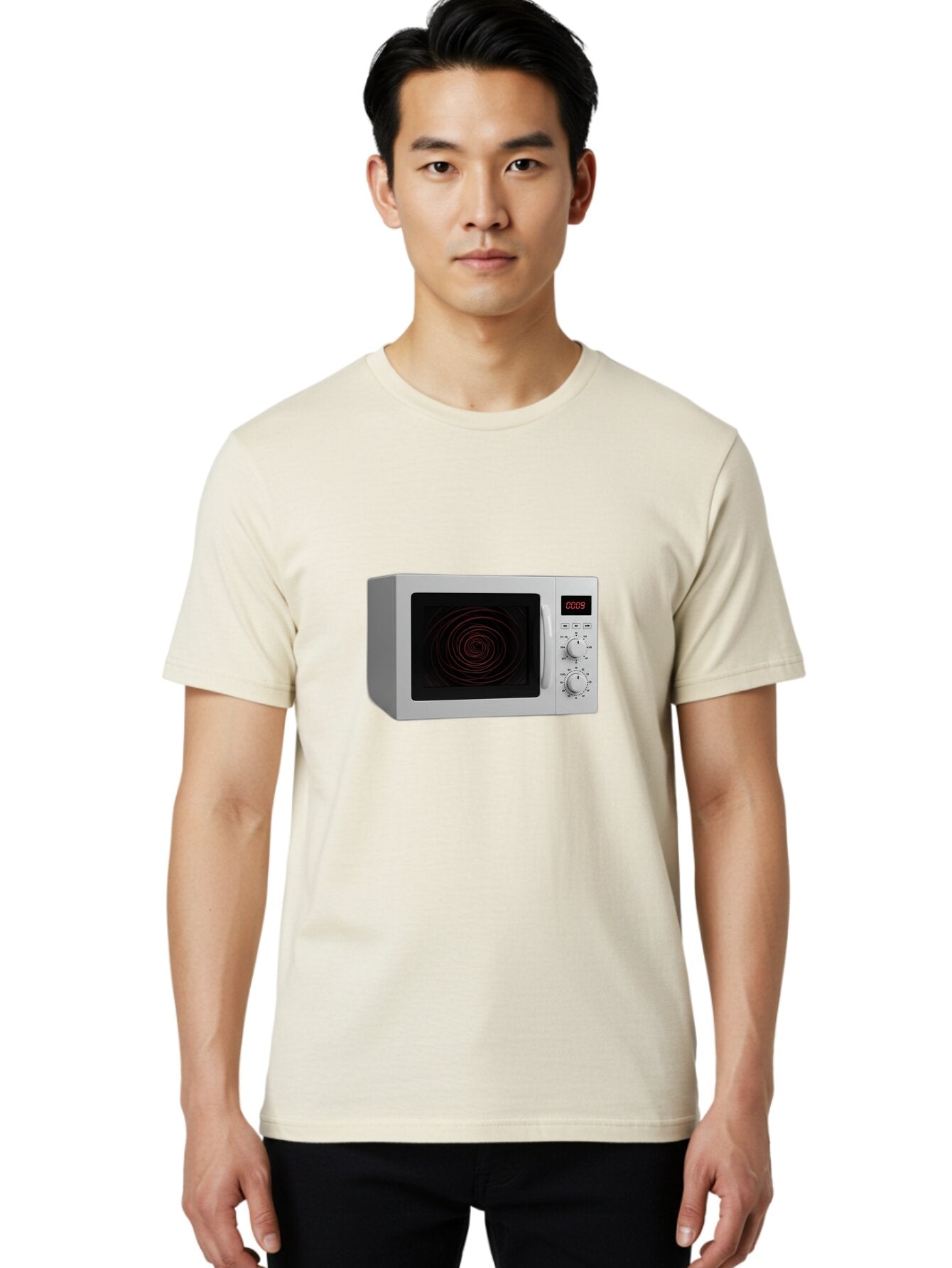 0009-Microwave Men'S Graphic Tee, 100% Cotton, Comfortable Casual Summer Wear, Machine Washable, Vintage Camera, Old Camera, Antique Camera, Black Camera, Classic Photography, Photography Equipment, Nostalgic Device, Film Camera, Camera Art Baq244 30