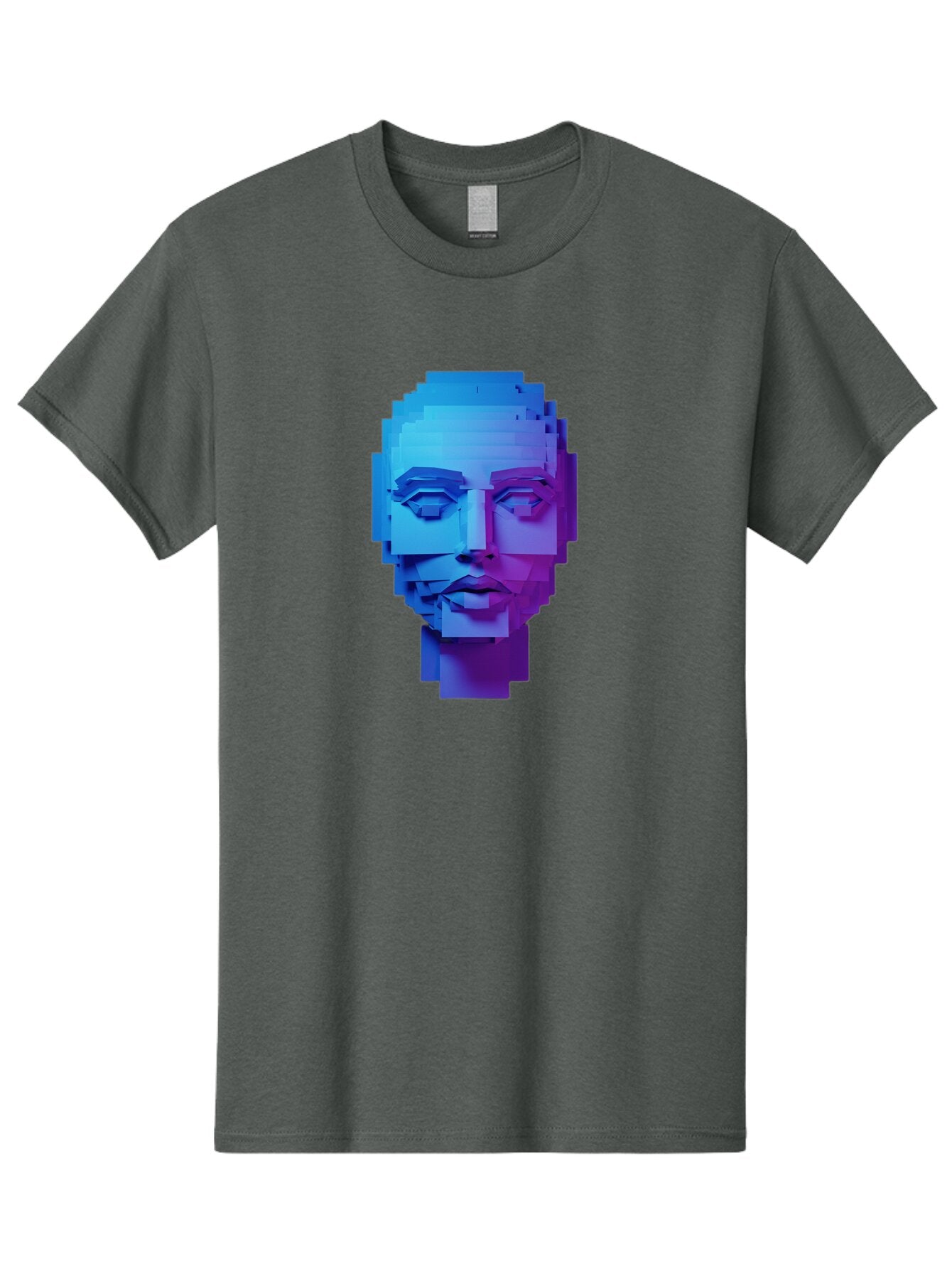 3D-Pixelated-Face Men'S Graphic Tee, 100% Cotton, Comfortable Casual Summer Wear, Machine Washable, Vintage Camera, Old Camera, Antique Camera, Black Camera, Classic Photography, Photography Equipment, Nostalgic Device, Film Camera, Camera Art Baq250 2