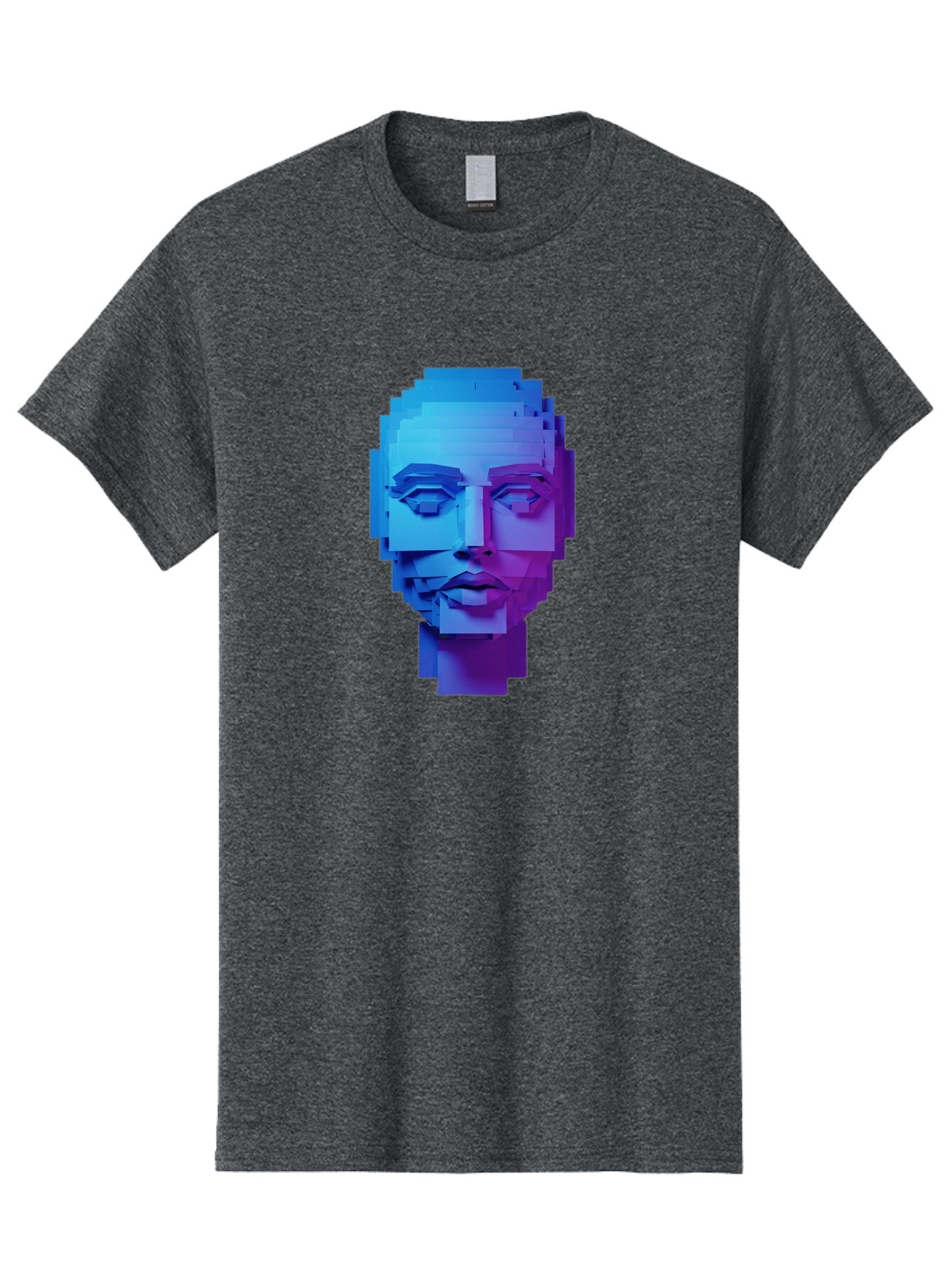 3D-Pixelated-Face Men'S Graphic Tee, 100% Cotton, Comfortable Casual Summer Wear, Machine Washable, Vintage Camera, Old Camera, Antique Camera, Black Camera, Classic Photography, Photography Equipment, Nostalgic Device, Film Camera, Camera Art Baq250 8