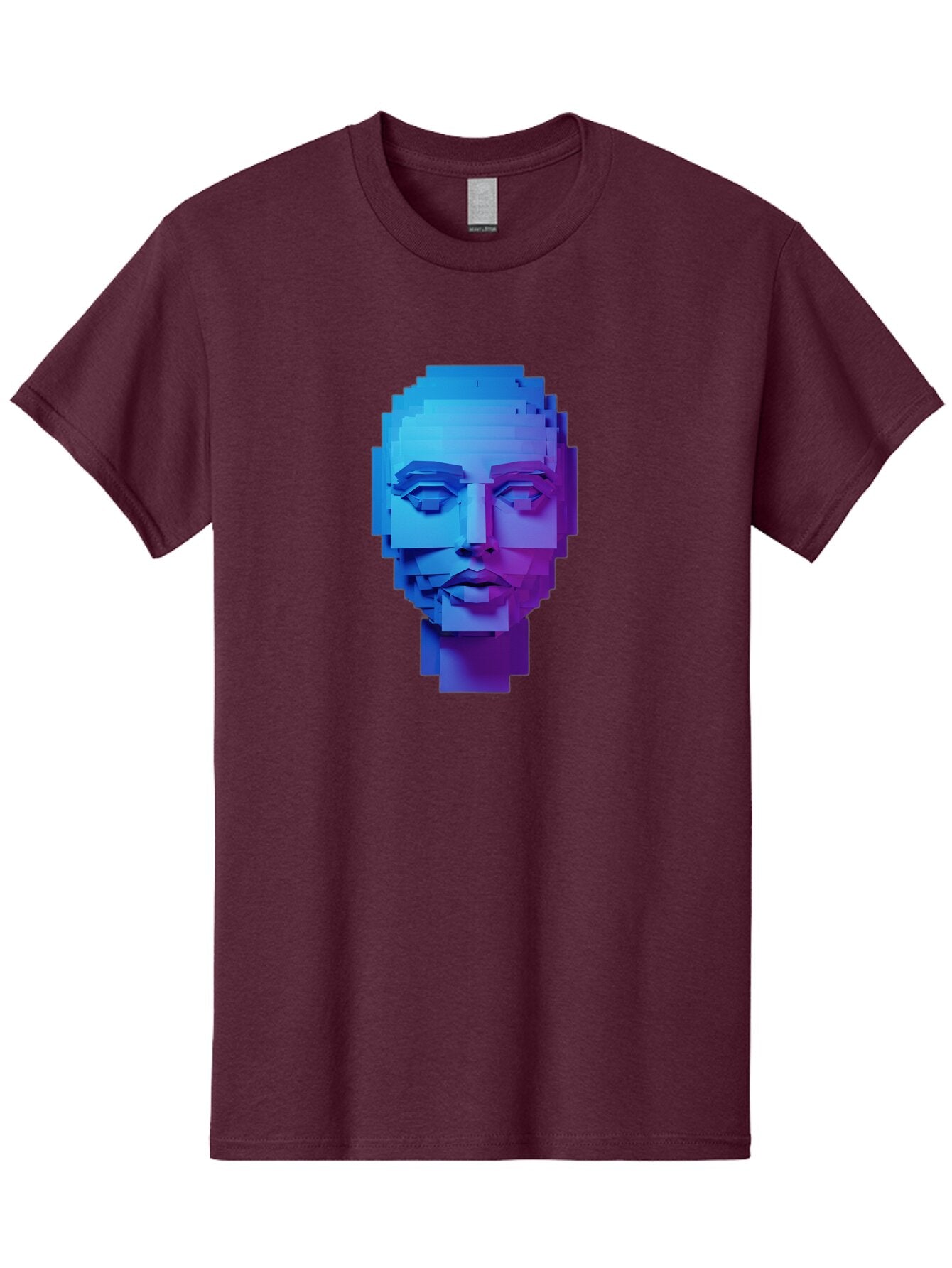 3D-Pixelated-Face Men'S Graphic Tee, 100% Cotton, Comfortable Casual Summer Wear, Machine Washable, Vintage Camera, Old Camera, Antique Camera, Black Camera, Classic Photography, Photography Equipment, Nostalgic Device, Film Camera, Camera Art Baq250 3