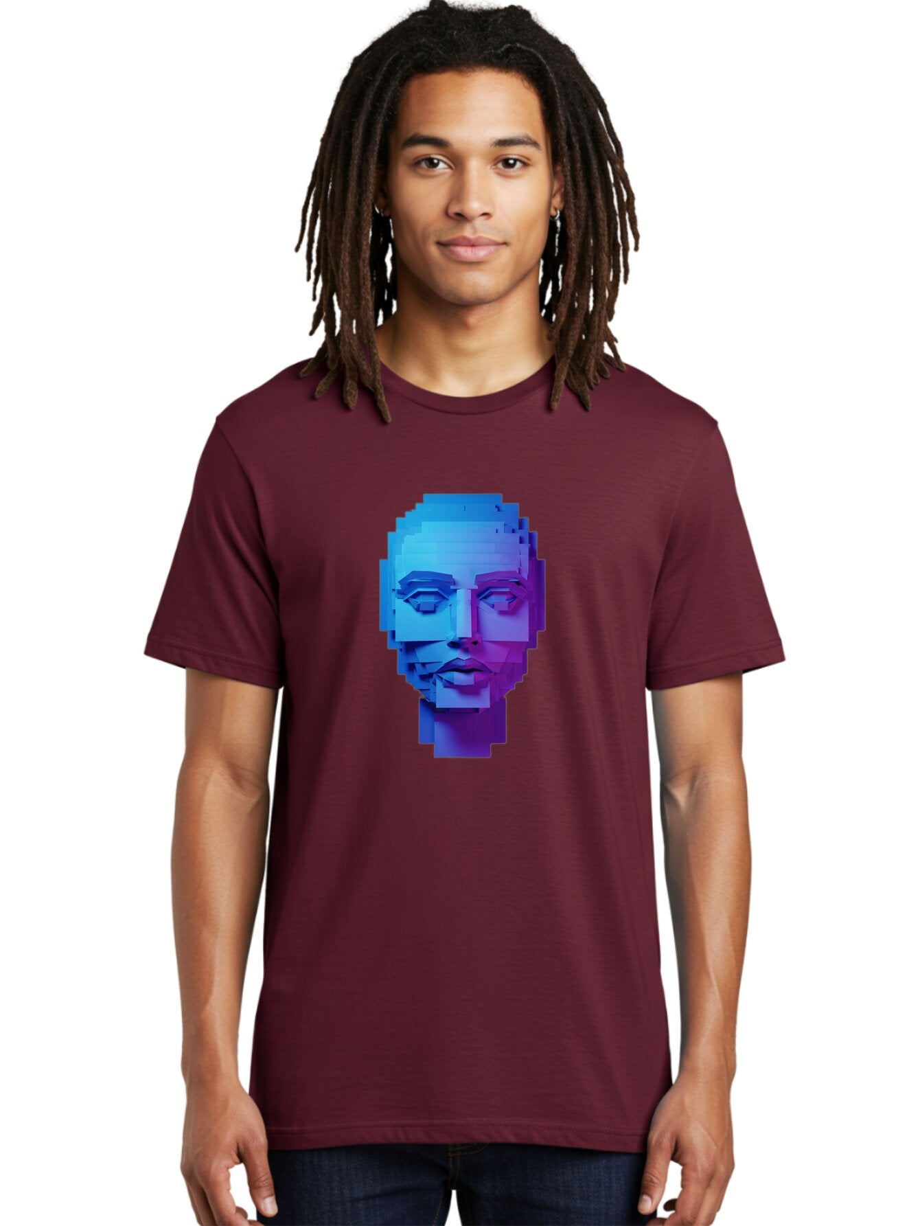 3D-Pixelated-Face Men'S Graphic Tee, 100% Cotton, Comfortable Casual Summer Wear, Machine Washable, Vintage Camera, Old Camera, Antique Camera, Black Camera, Classic Photography, Photography Equipment, Nostalgic Device, Film Camera, Camera Art Baq250 22