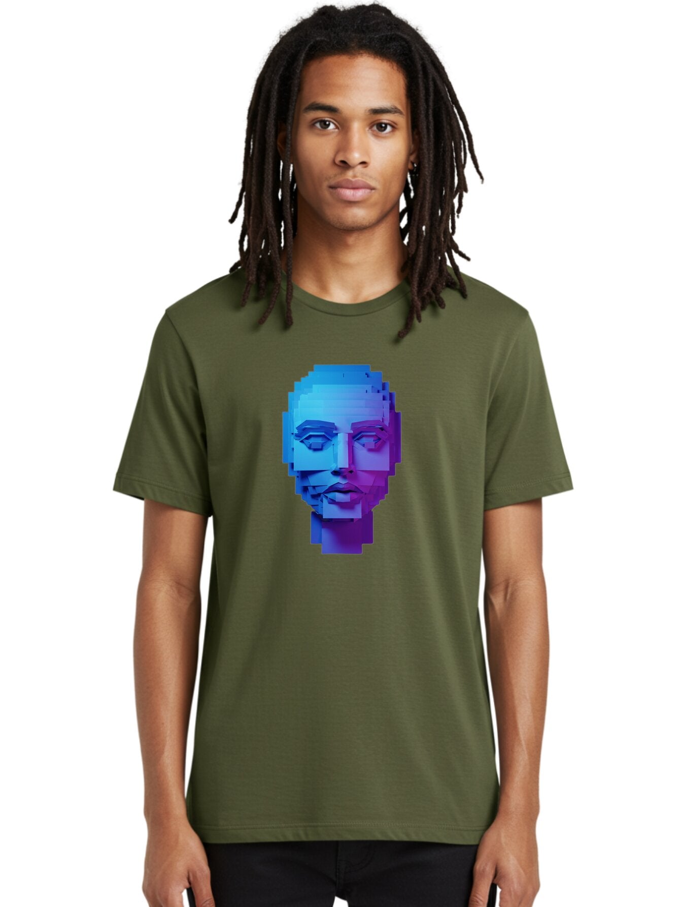3D-Pixelated-Face Men'S Graphic Tee, 100% Cotton, Comfortable Casual Summer Wear, Machine Washable, Vintage Camera, Old Camera, Antique Camera, Black Camera, Classic Photography, Photography Equipment, Nostalgic Device, Film Camera, Camera Art Baq250 27
