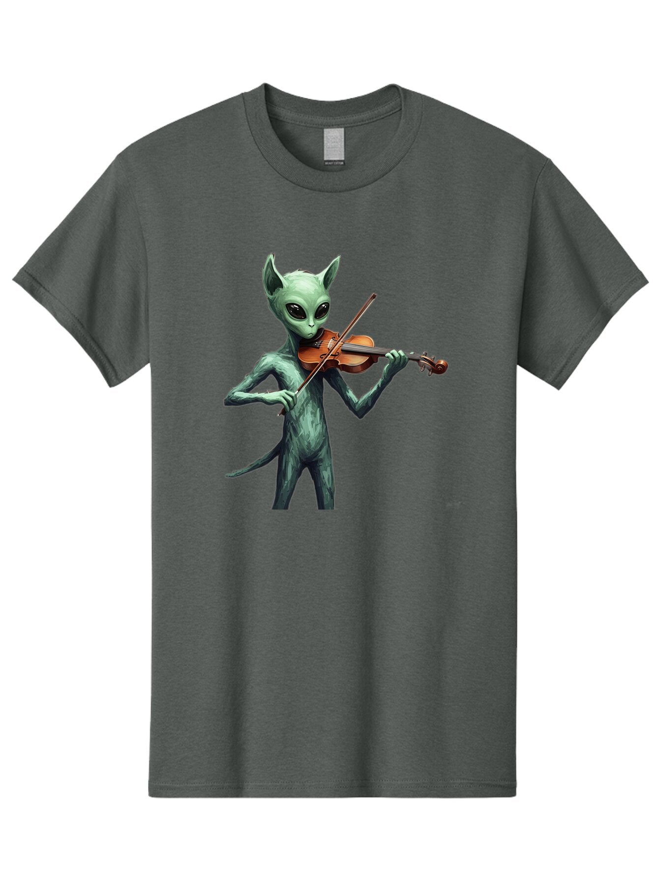 Alien-Playing-Violin-1 Men'S Graphic Tee, 100% Cotton, Comfortable Casual Summer Wear, Machine Washable, Vintage Camera, Old Camera, Antique Camera, Black Camera, Classic Photography, Photography Equipment, Nostalgic Device, Film Camera, Baq260 3