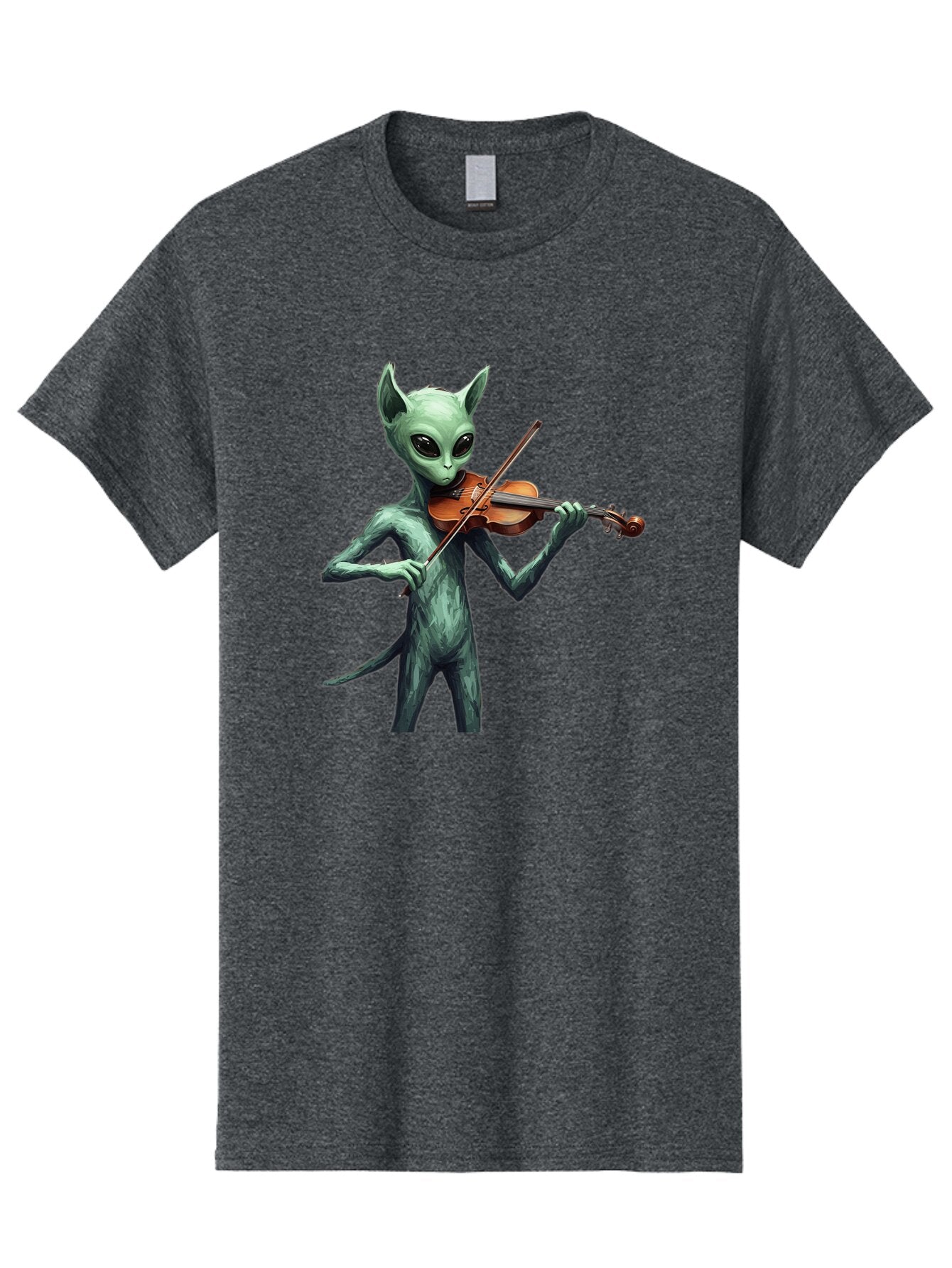 Alien-Playing-Violin-1 Men'S Graphic Tee, 100% Cotton, Comfortable Casual Summer Wear, Machine Washable, Vintage Camera, Old Camera, Antique Camera, Black Camera, Classic Photography, Photography Equipment, Nostalgic Device, Film Camera, Baq260 8