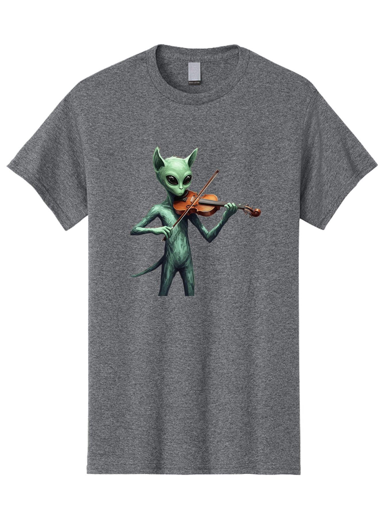 Alien-Playing-Violin-1 Men'S Graphic Tee, 100% Cotton, Comfortable Casual Summer Wear, Machine Washable, Vintage Camera, Old Camera, Antique Camera, Black Camera, Classic Photography, Photography Equipment, Nostalgic Device, Film Camera, Baq260 2