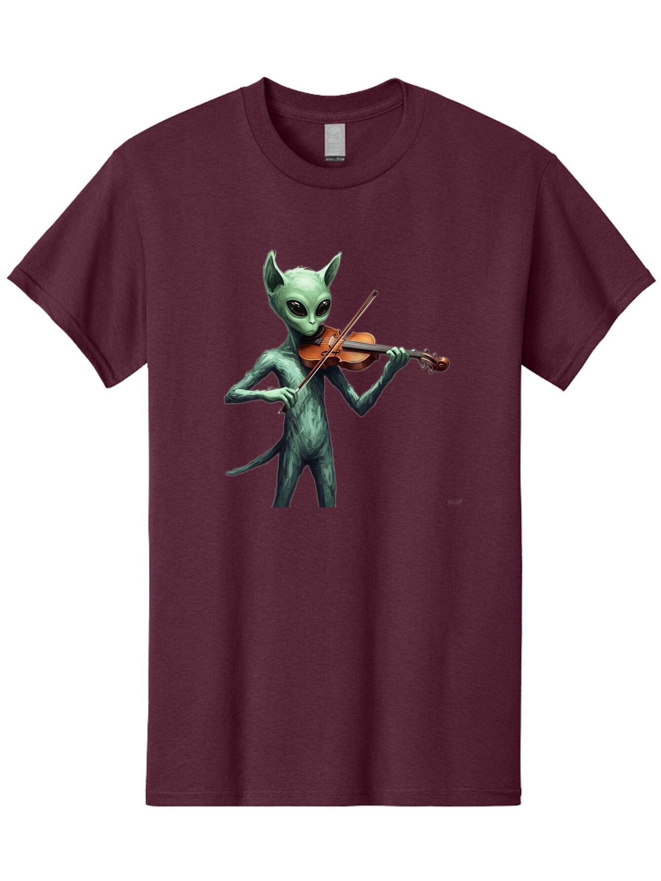 Alien-Playing-Violin-1 Men'S Graphic Tee, 100% Cotton, Comfortable Casual Summer Wear, Machine Washable, Vintage Camera, Old Camera, Antique Camera, Black Camera, Classic Photography, Photography Equipment, Nostalgic Device, Film Camera, Baq260 11