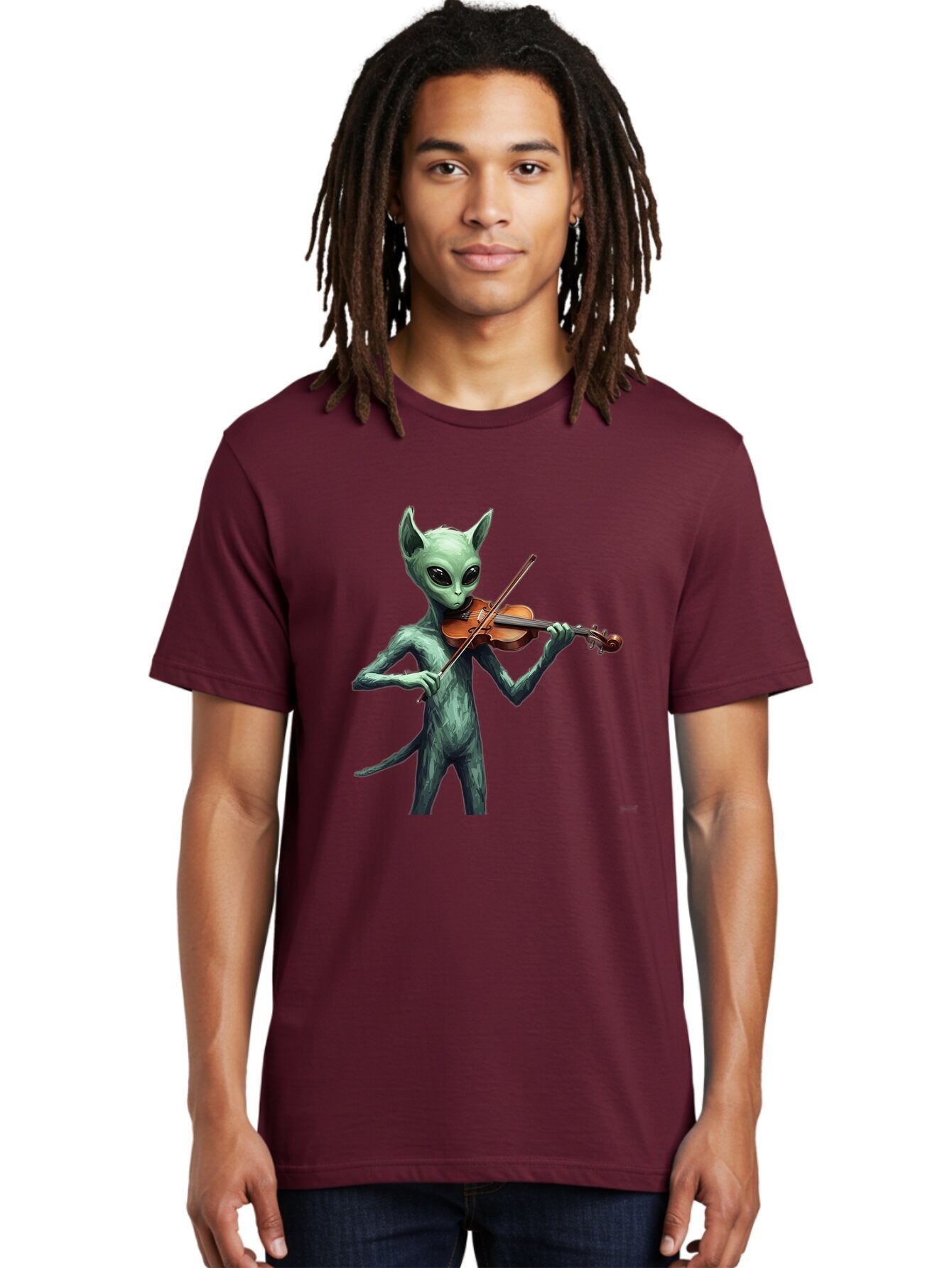 Alien-Playing-Violin-1 Men'S Graphic Tee, 100% Cotton, Comfortable Casual Summer Wear, Machine Washable, Vintage Camera, Old Camera, Antique Camera, Black Camera, Classic Photography, Photography Equipment, Nostalgic Device, Film Camera, Baq260 27