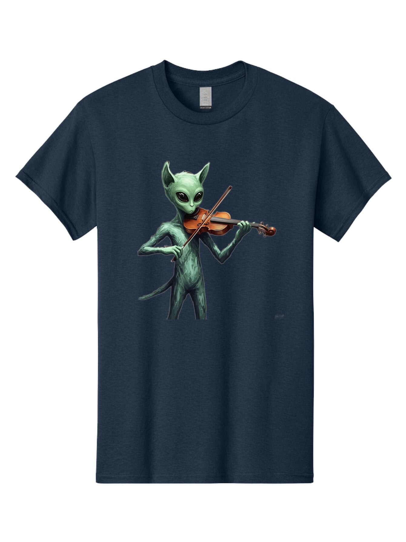 Alien-Playing-Violin-1 Men'S Graphic Tee, 100% Cotton, Comfortable Casual Summer Wear, Machine Washable, Vintage Camera, Old Camera, Antique Camera, Black Camera, Classic Photography, Photography Equipment, Nostalgic Device, Film Camera, Baq260 5