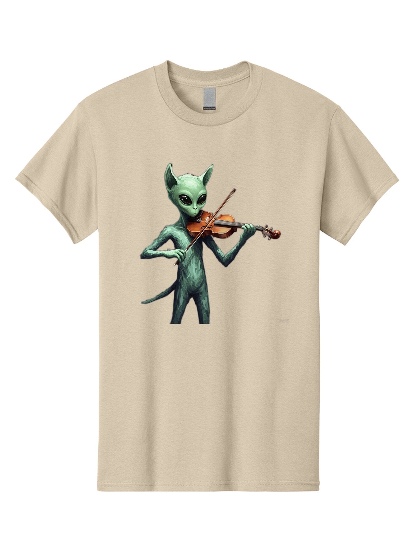 Alien-Playing-Violin-1 Men'S Graphic Tee, 100% Cotton, Comfortable Casual Summer Wear, Machine Washable, Vintage Camera, Old Camera, Antique Camera, Black Camera, Classic Photography, Photography Equipment, Nostalgic Device, Film Camera, Baq260 9