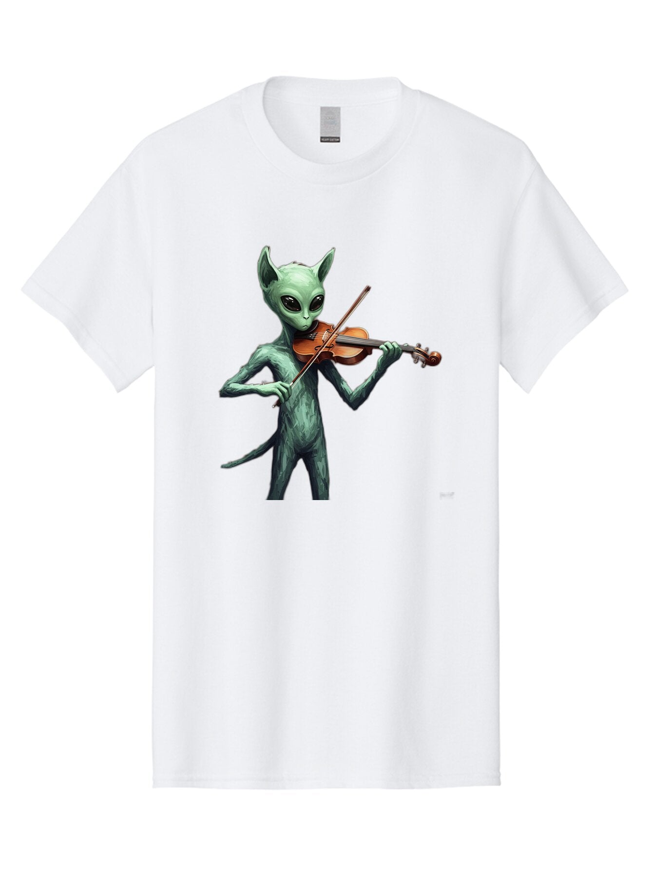 Alien-Playing-Violin-1 Men'S Graphic Tee, 100% Cotton, Comfortable Casual Summer Wear, Machine Washable, Vintage Camera, Old Camera, Antique Camera, Black Camera, Classic Photography, Photography Equipment, Nostalgic Device, Film Camera, Baq260 1
