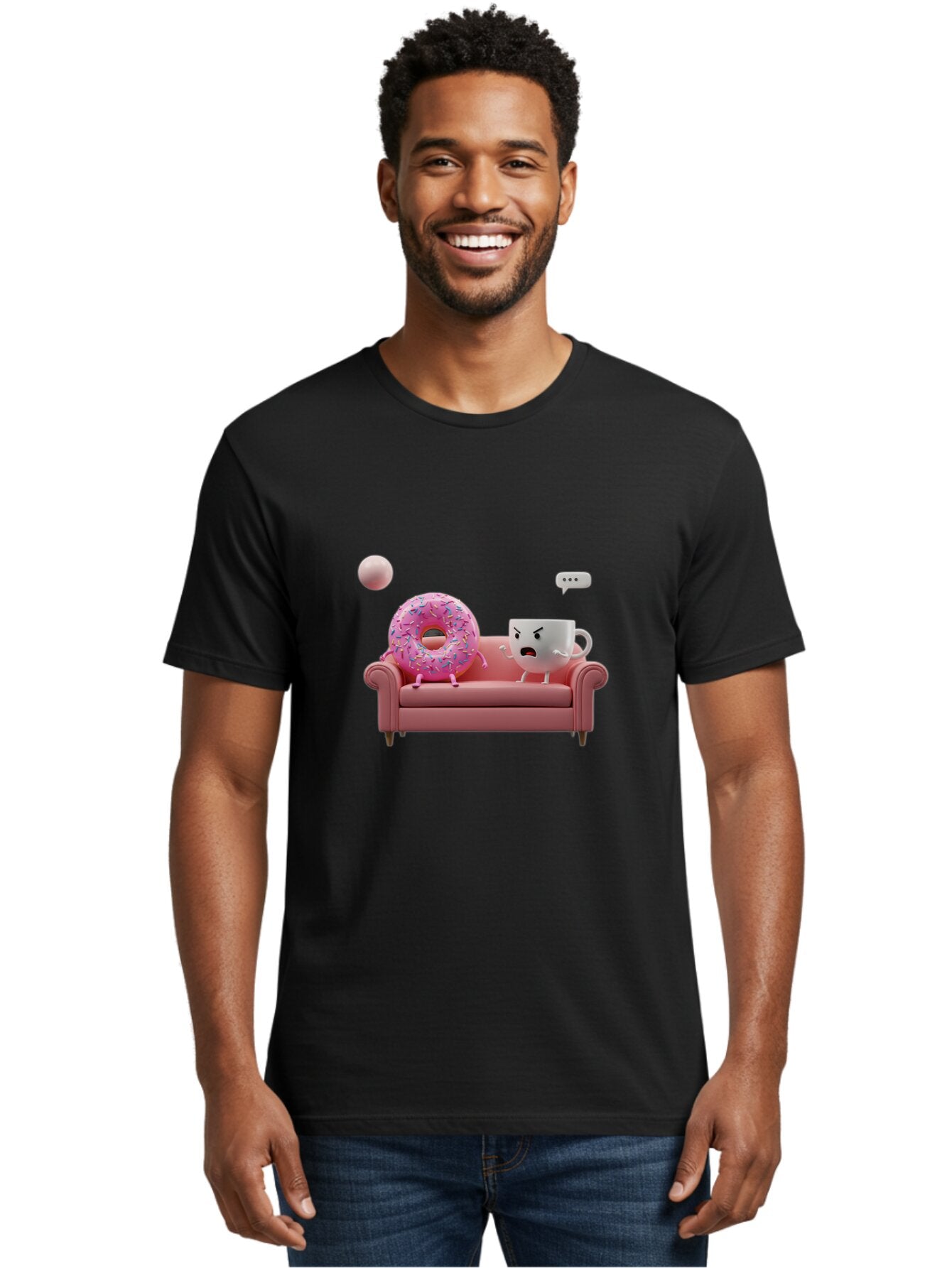 Angry-Coffee-Cup-And-Donut Men'S Graphic Tee, 100% Cotton, Comfortable Casual Summer Wear, Machine Washable, Vintage Camera, Old Camera, Antique Camera, Black Camera, Classic Photography, Photography Equipment, Nostalgic Device, Film Camera, Baq270 16