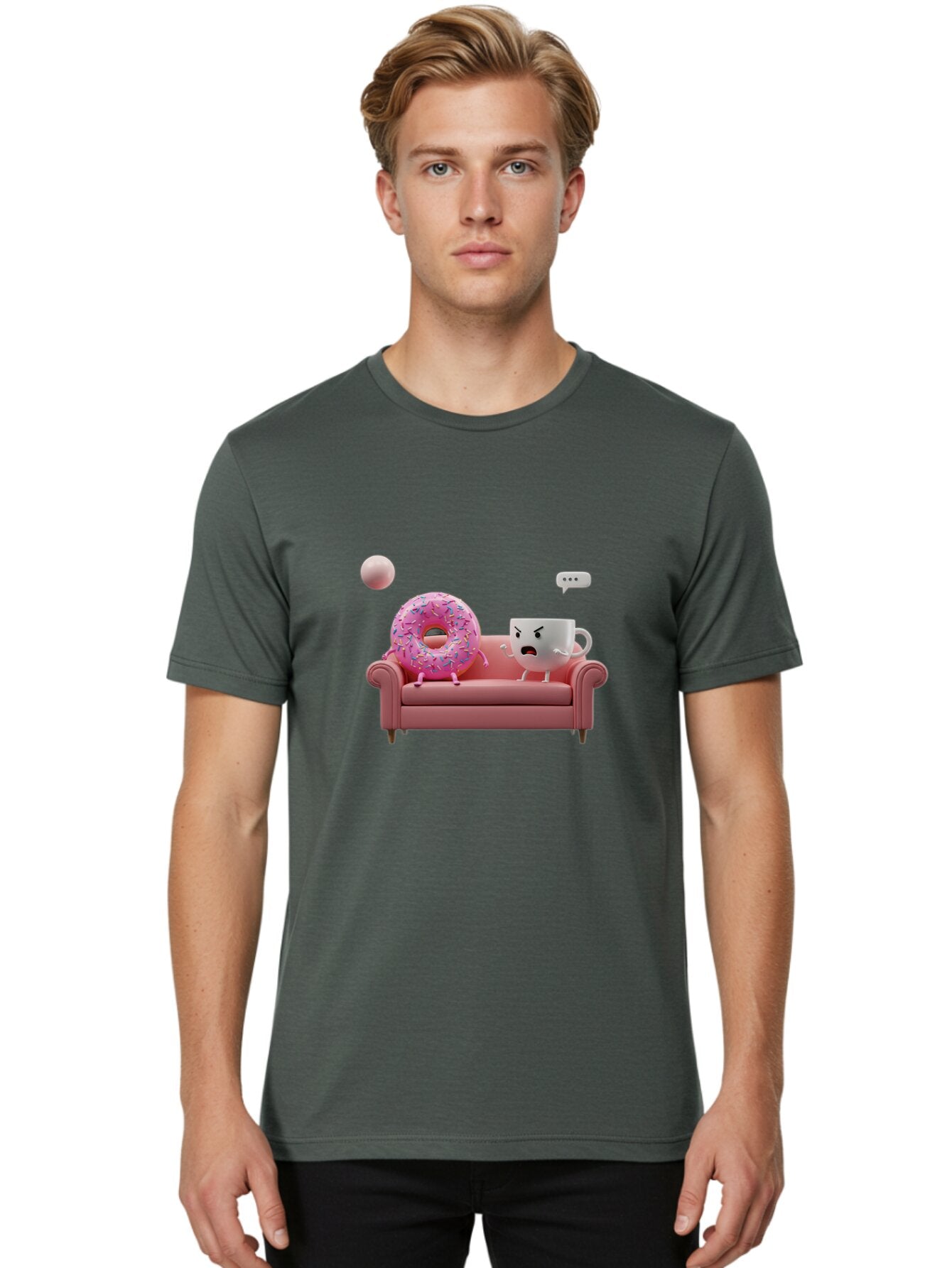 Angry-Coffee-Cup-And-Donut Men'S Graphic Tee, 100% Cotton, Comfortable Casual Summer Wear, Machine Washable, Vintage Camera, Old Camera, Antique Camera, Black Camera, Classic Photography, Photography Equipment, Nostalgic Device, Film Camera, Baq270 19