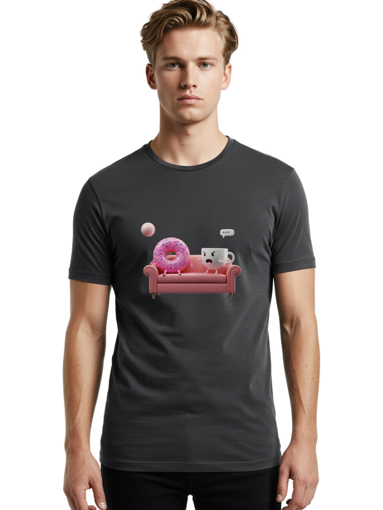 Angry-Coffee-Cup-And-Donut Men'S Graphic Tee, 100% Cotton, Comfortable Casual Summer Wear, Machine Washable, Vintage Camera, Old Camera, Antique Camera, Black Camera, Classic Photography, Photography Equipment, Nostalgic Device, Film Camera, Baq270 29