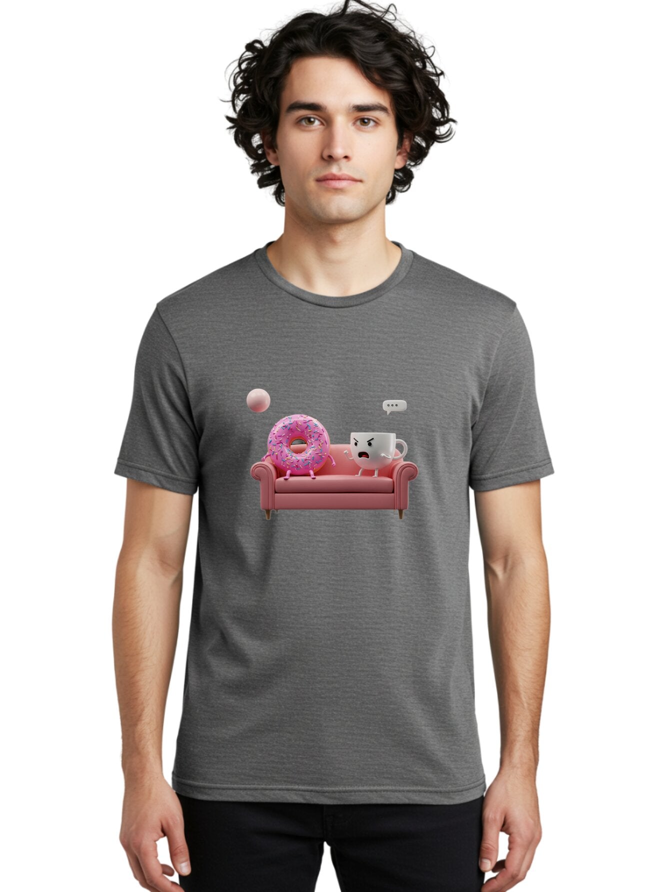 Angry-Coffee-Cup-And-Donut Men'S Graphic Tee, 100% Cotton, Comfortable Casual Summer Wear, Machine Washable, Vintage Camera, Old Camera, Antique Camera, Black Camera, Classic Photography, Photography Equipment, Nostalgic Device, Film Camera, Baq270 24