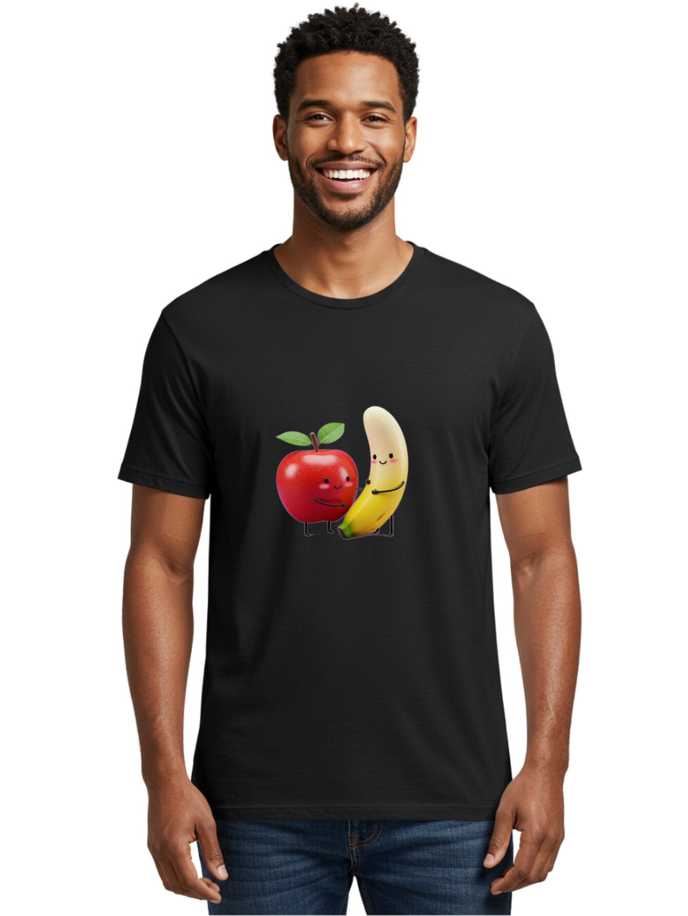 Apple-And-Banana-1 Men'S Graphic Tee, 100% Cotton, Comfortable Casual Summer Wear, Machine Washable, Vintage Camera, Old Camera, Antique Camera, Black Camera, Classic Photography, Photography Equipment, Nostalgic Device, Film Camera, Baq279 25
