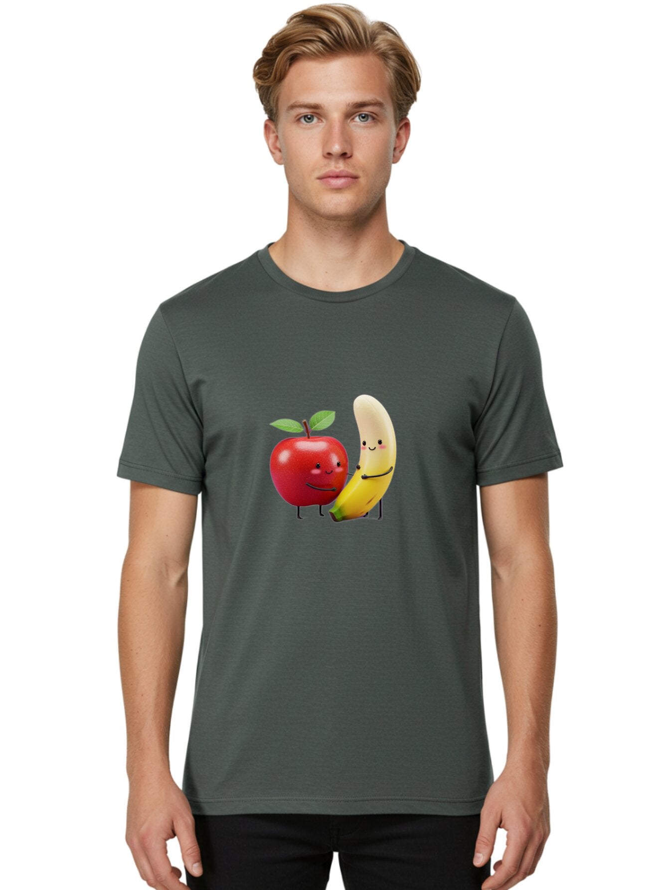 Apple-And-Banana-1 Men'S Graphic Tee, 100% Cotton, Comfortable Casual Summer Wear, Machine Washable, Vintage Camera, Old Camera, Antique Camera, Black Camera, Classic Photography, Photography Equipment, Nostalgic Device, Film Camera, Baq279 20