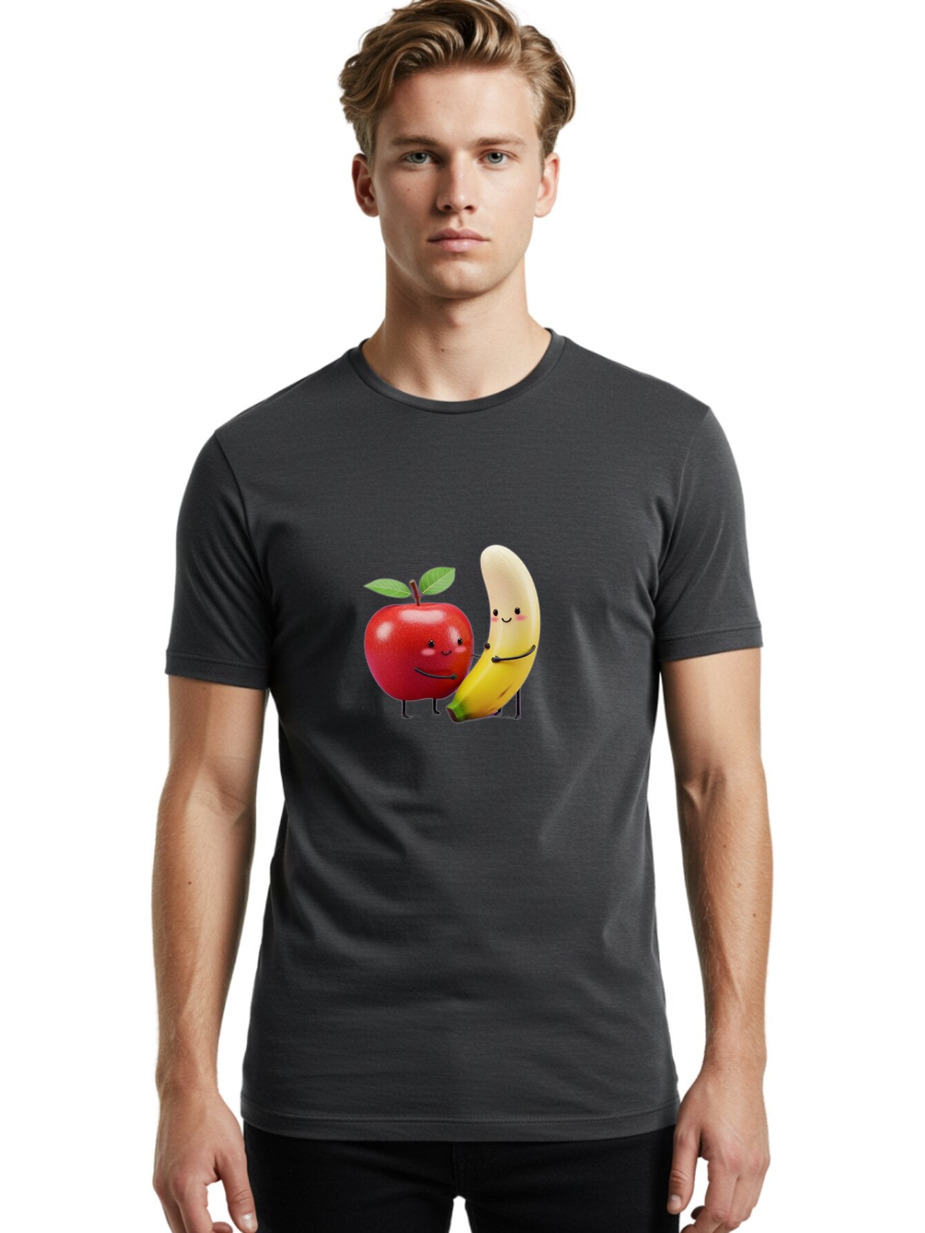 Apple-And-Banana-1 Men'S Graphic Tee, 100% Cotton, Comfortable Casual Summer Wear, Machine Washable, Vintage Camera, Old Camera, Antique Camera, Black Camera, Classic Photography, Photography Equipment, Nostalgic Device, Film Camera, Baq279 28