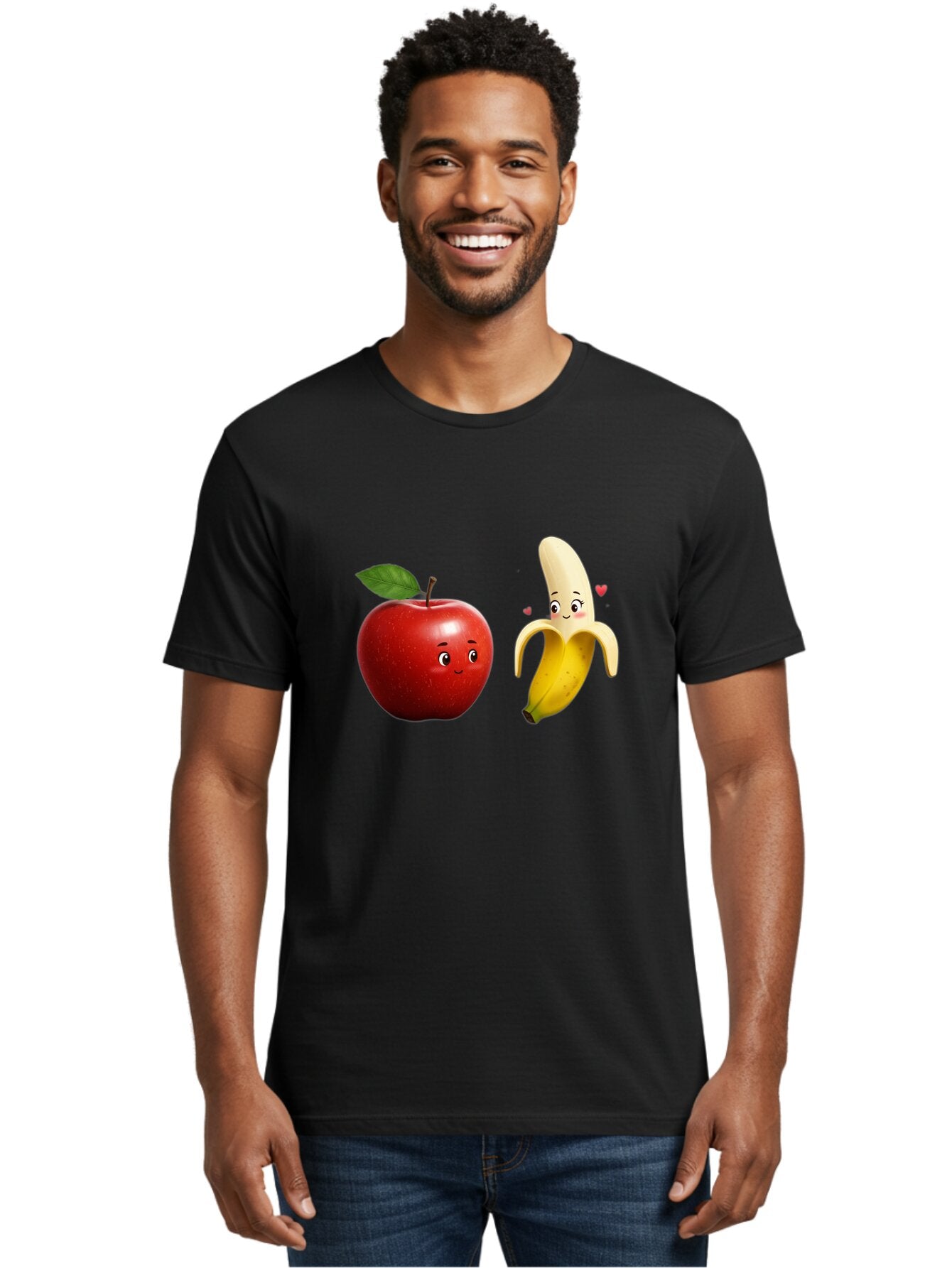 Apple-And-Banana-2 Men'S Graphic Tee, 100% Cotton, Comfortable Casual Summer Wear, Machine Washable, Vintage Camera, Old Camera, Antique Camera, Black Camera, Classic Photography, Photography Equipment, Nostalgic Device, Film Camera, Baq280 29