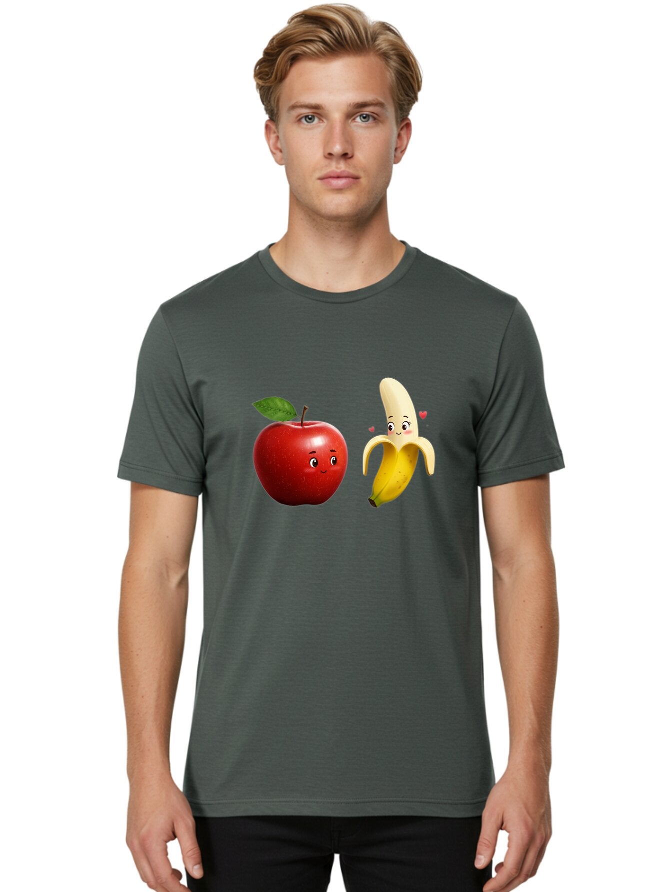 Apple-And-Banana-2 Men'S Graphic Tee, 100% Cotton, Comfortable Casual Summer Wear, Machine Washable, Vintage Camera, Old Camera, Antique Camera, Black Camera, Classic Photography, Photography Equipment, Nostalgic Device, Film Camera, Baq280 22