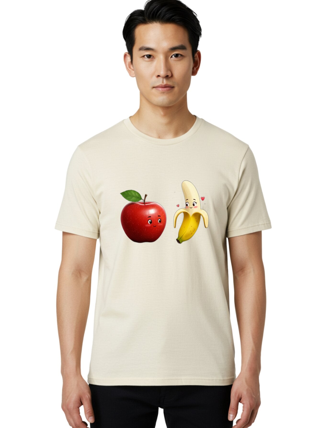 Apple-And-Banana-2 Men'S Graphic Tee, 100% Cotton, Comfortable Casual Summer Wear, Machine Washable, Vintage Camera, Old Camera, Antique Camera, Black Camera, Classic Photography, Photography Equipment, Nostalgic Device, Film Camera, Baq280 19