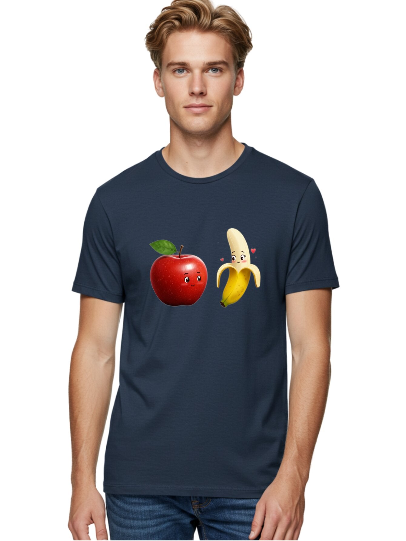 Apple-And-Banana-2 Men'S Graphic Tee, 100% Cotton, Comfortable Casual Summer Wear, Machine Washable, Vintage Camera, Old Camera, Antique Camera, Black Camera, Classic Photography, Photography Equipment, Nostalgic Device, Film Camera, Baq280 30