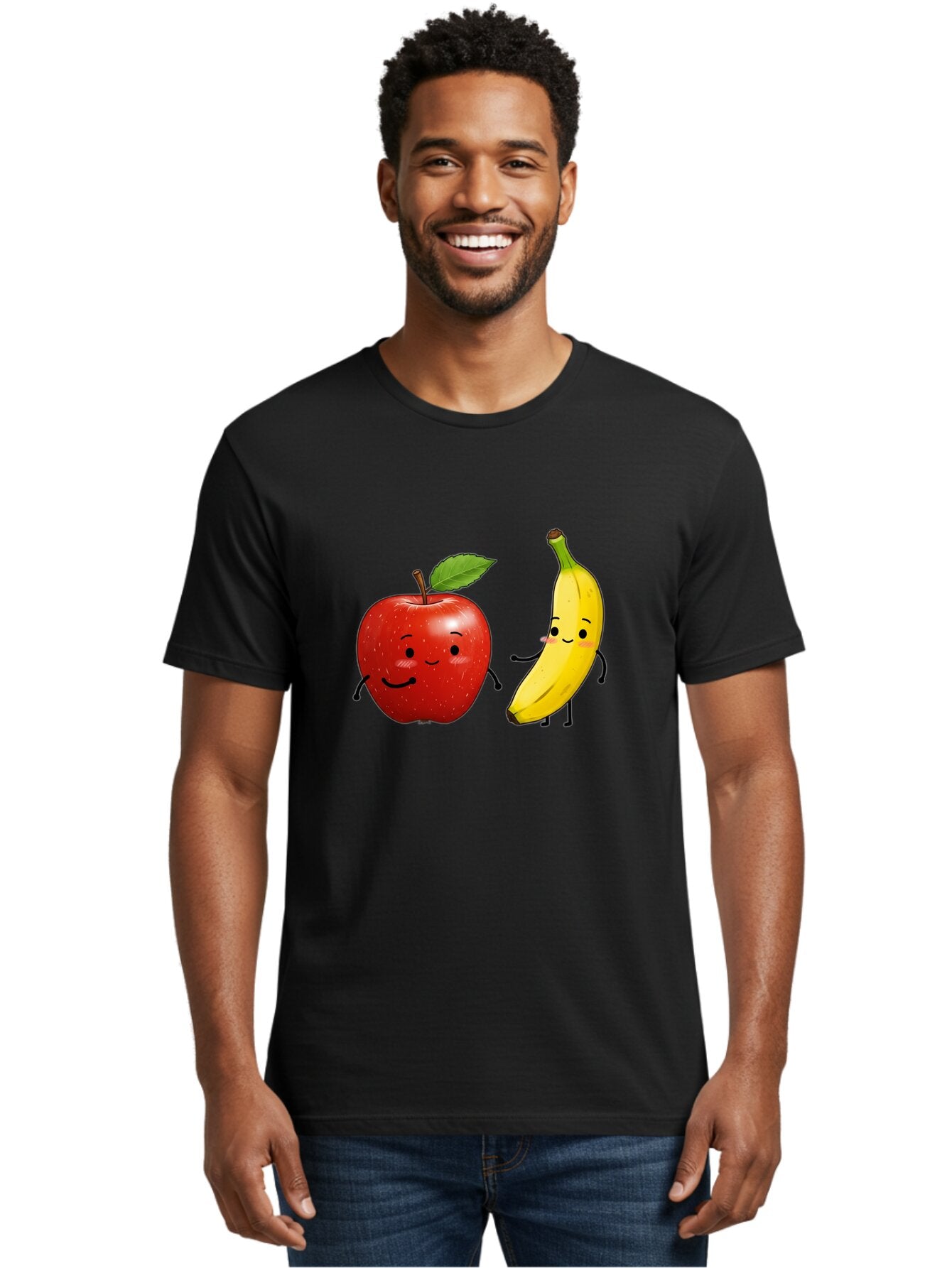 Apple-And-Banana-3 Men'S Graphic Tee, 100% Cotton, Comfortable Casual Summer Wear, Machine Washable, Vintage Camera, Old Camera, Antique Camera, Black Camera, Classic Photography, Photography Equipment, Nostalgic Device, Film Camera, Baq281 20